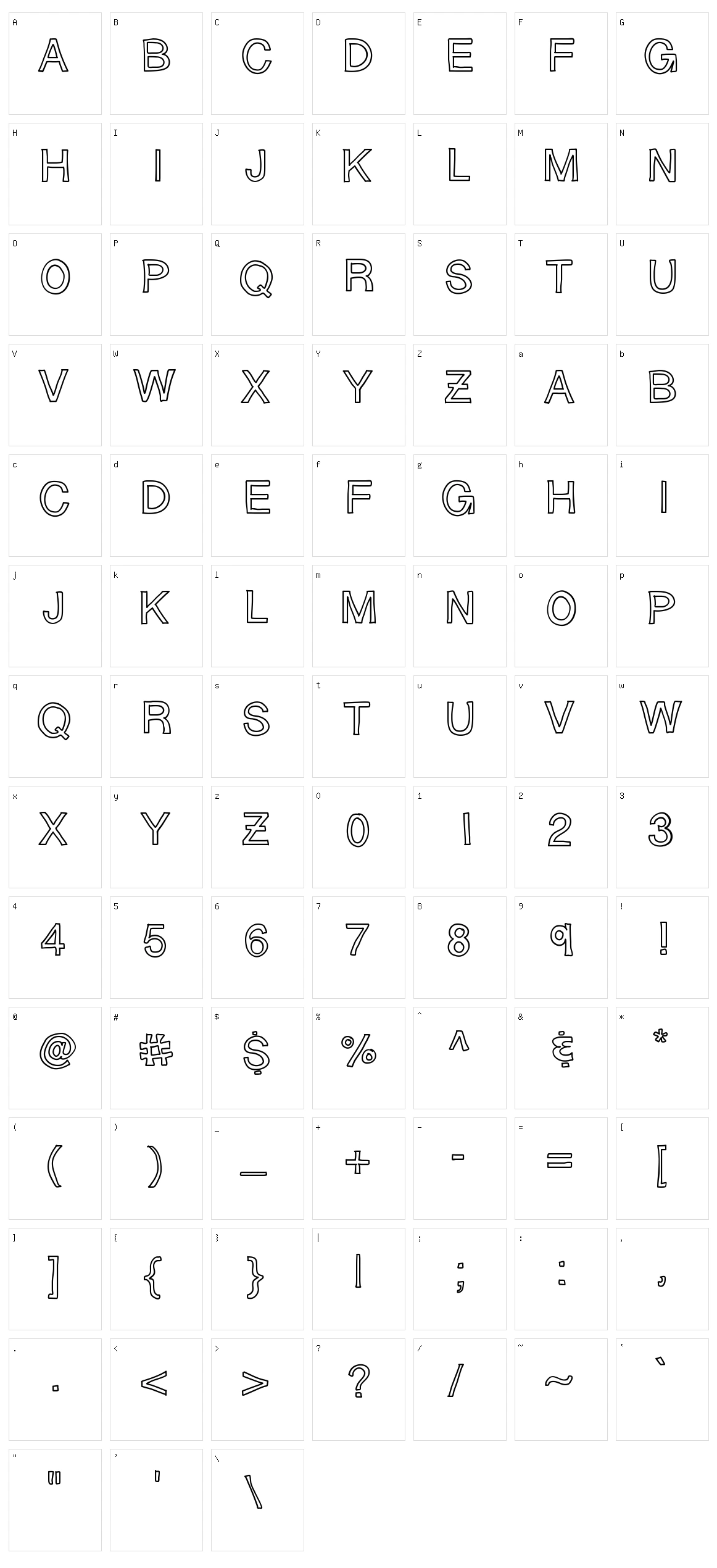 Sloppy Hollow Character Set
