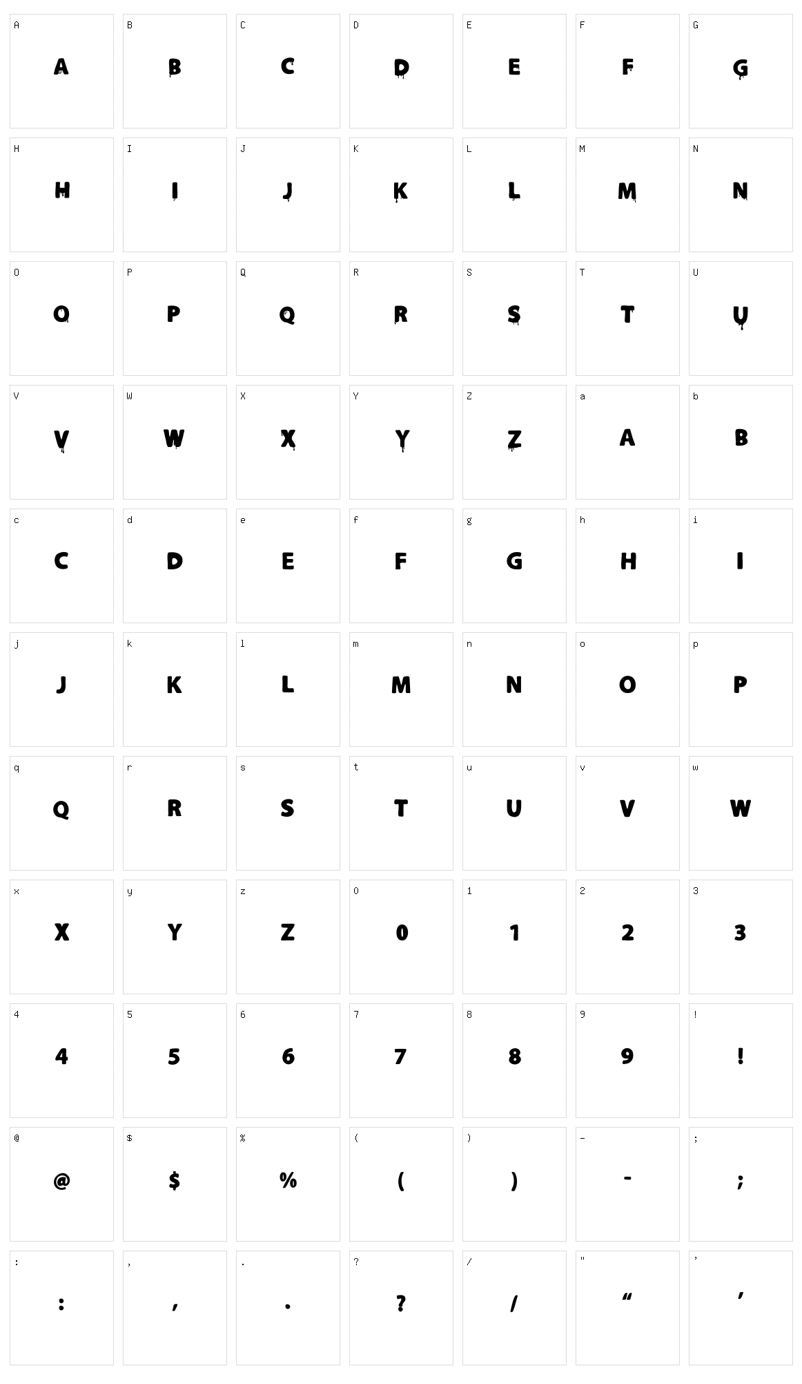 Slutotronic Character Set