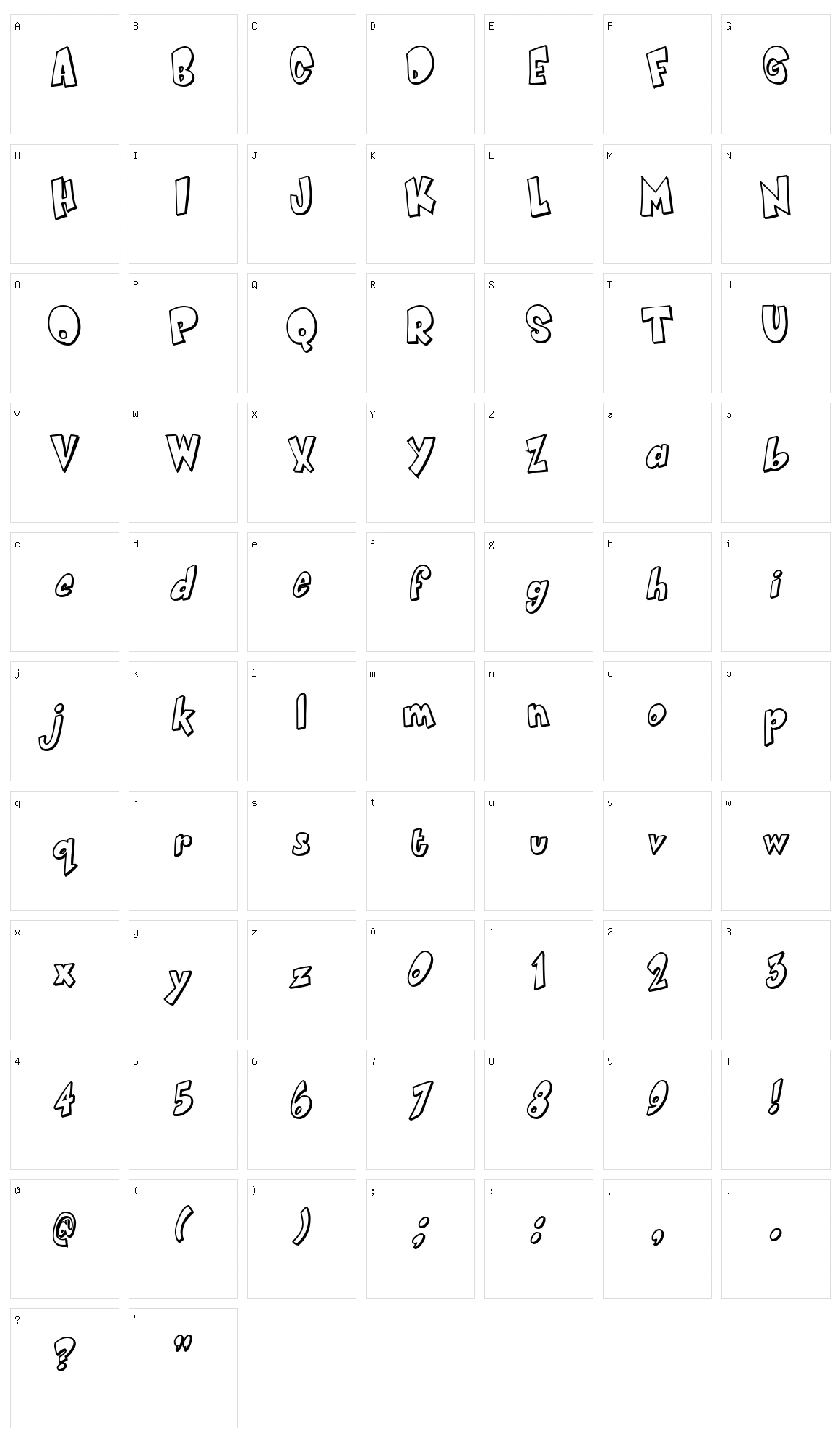 Smartie Character Set