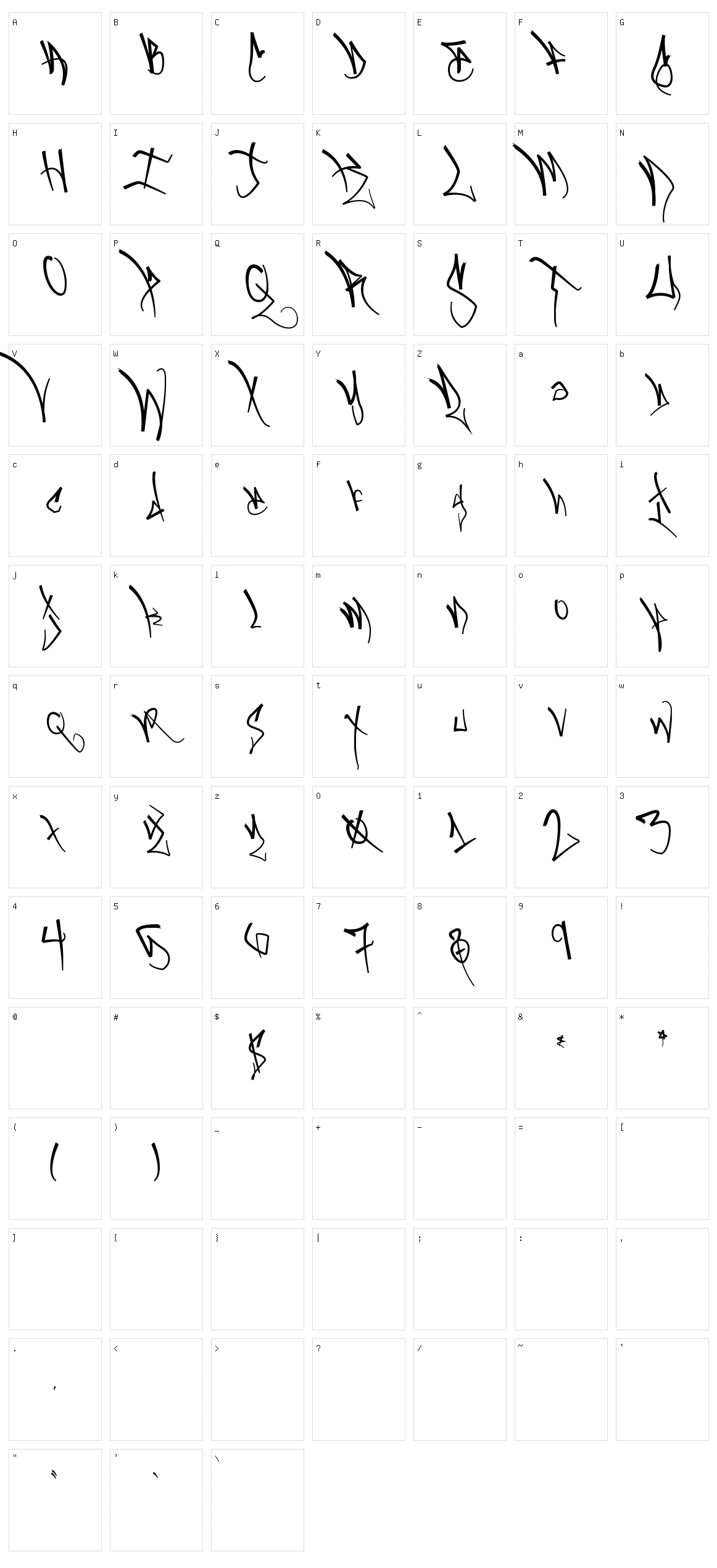 Blackbook One Character Set