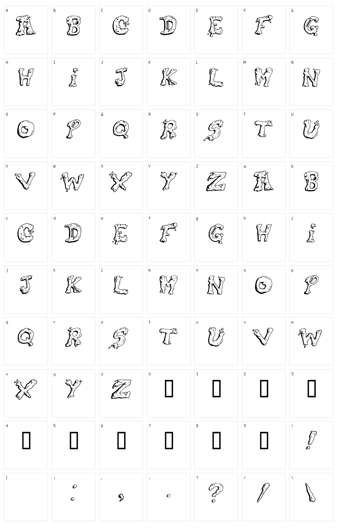 Snot Character Set