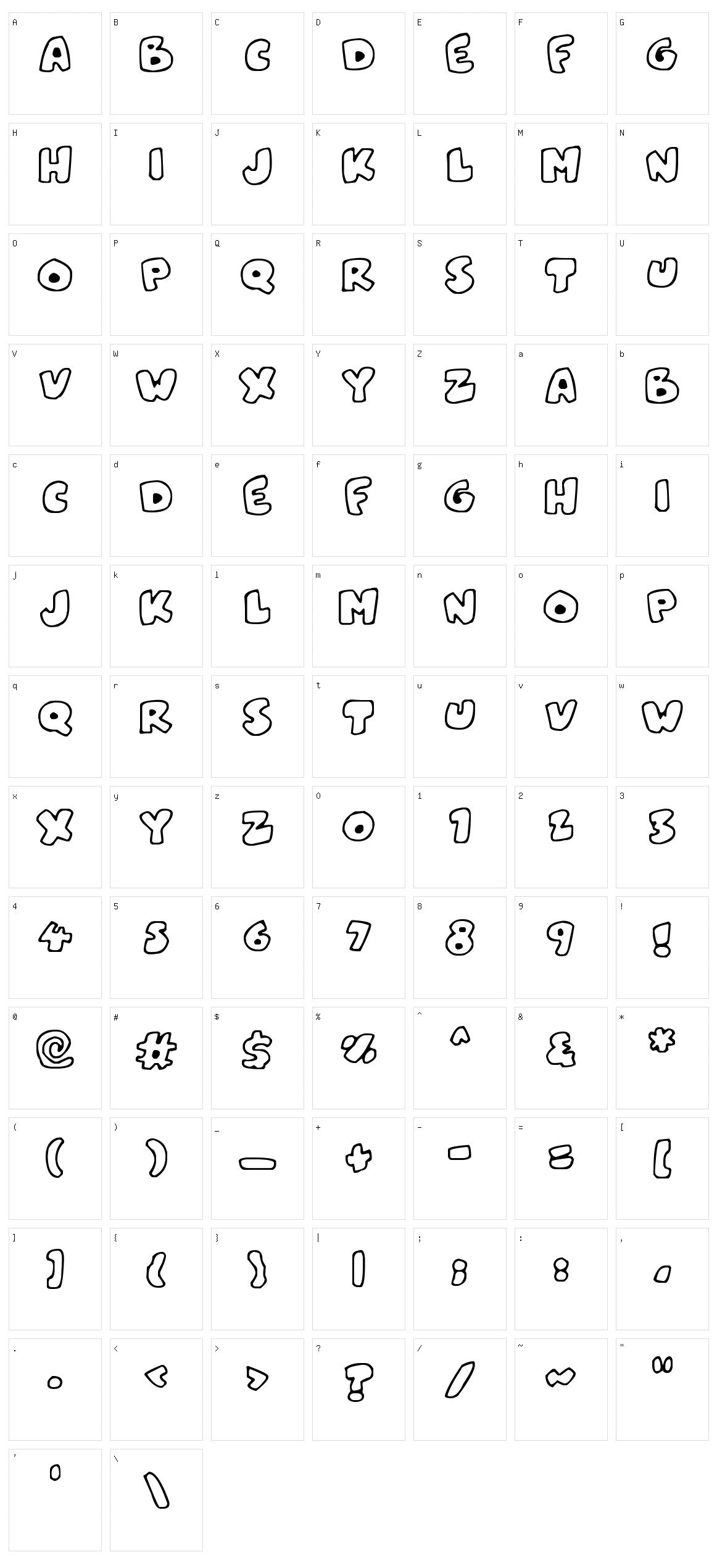 Snowblobs Character Set
