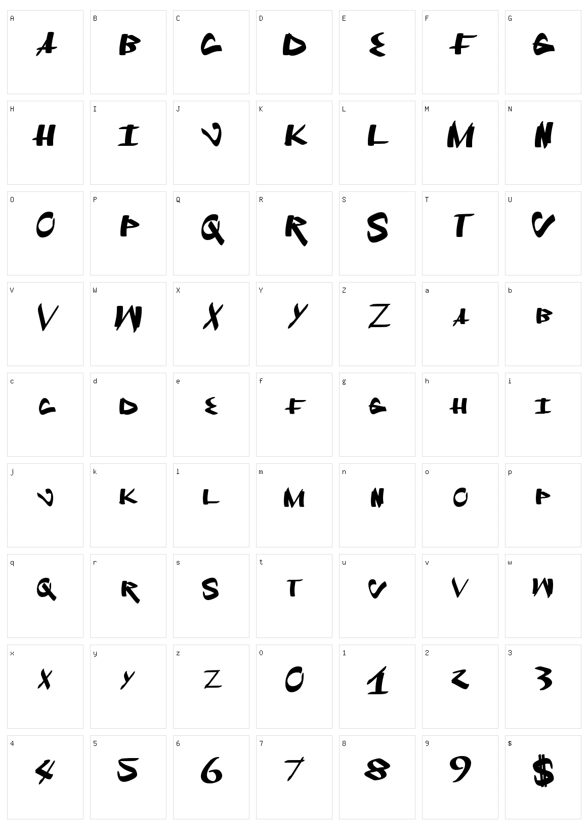 Fresh Track Character Set