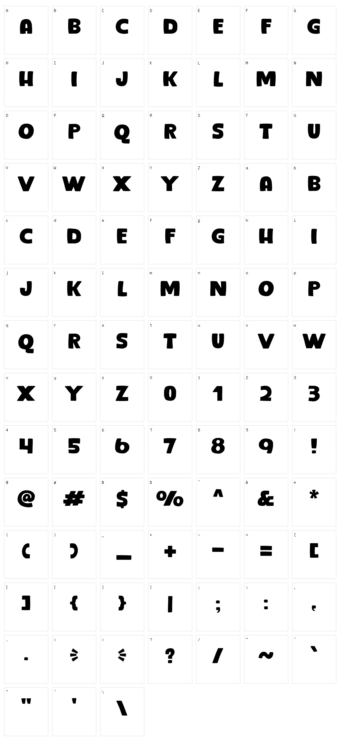 Sobread Character Set