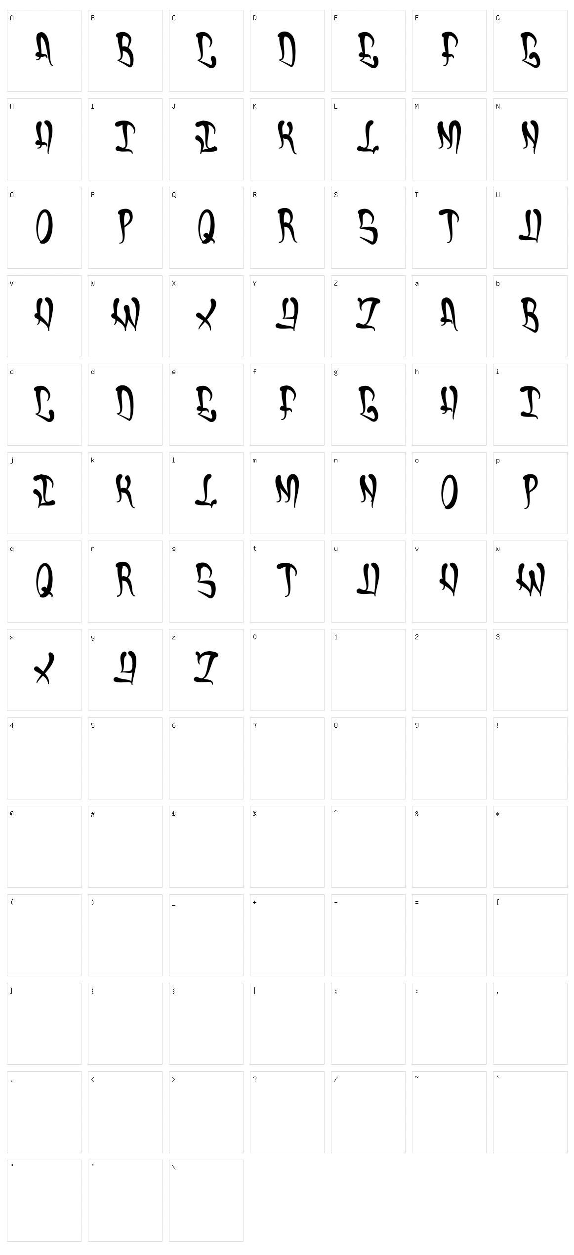Chrome Character Set
