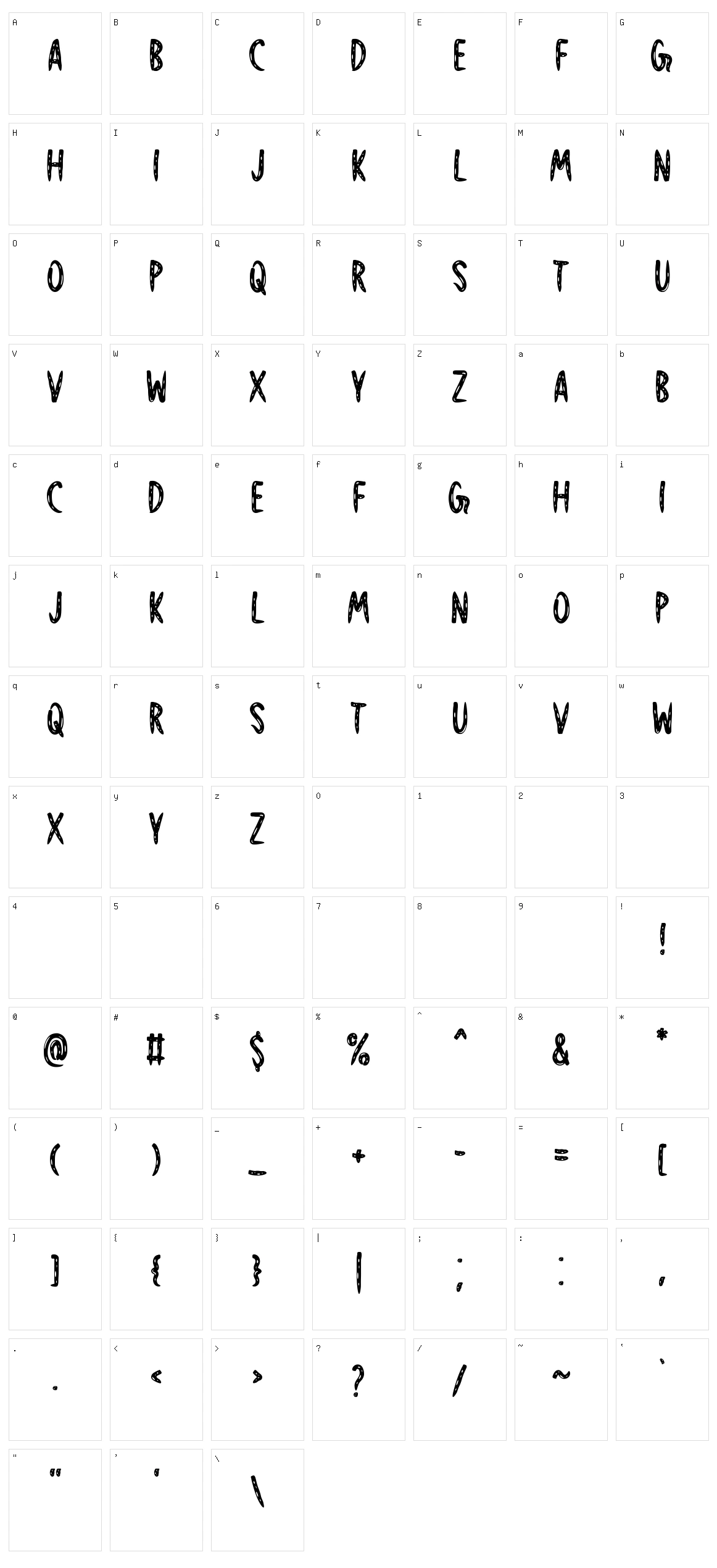 Shadowy Character Set