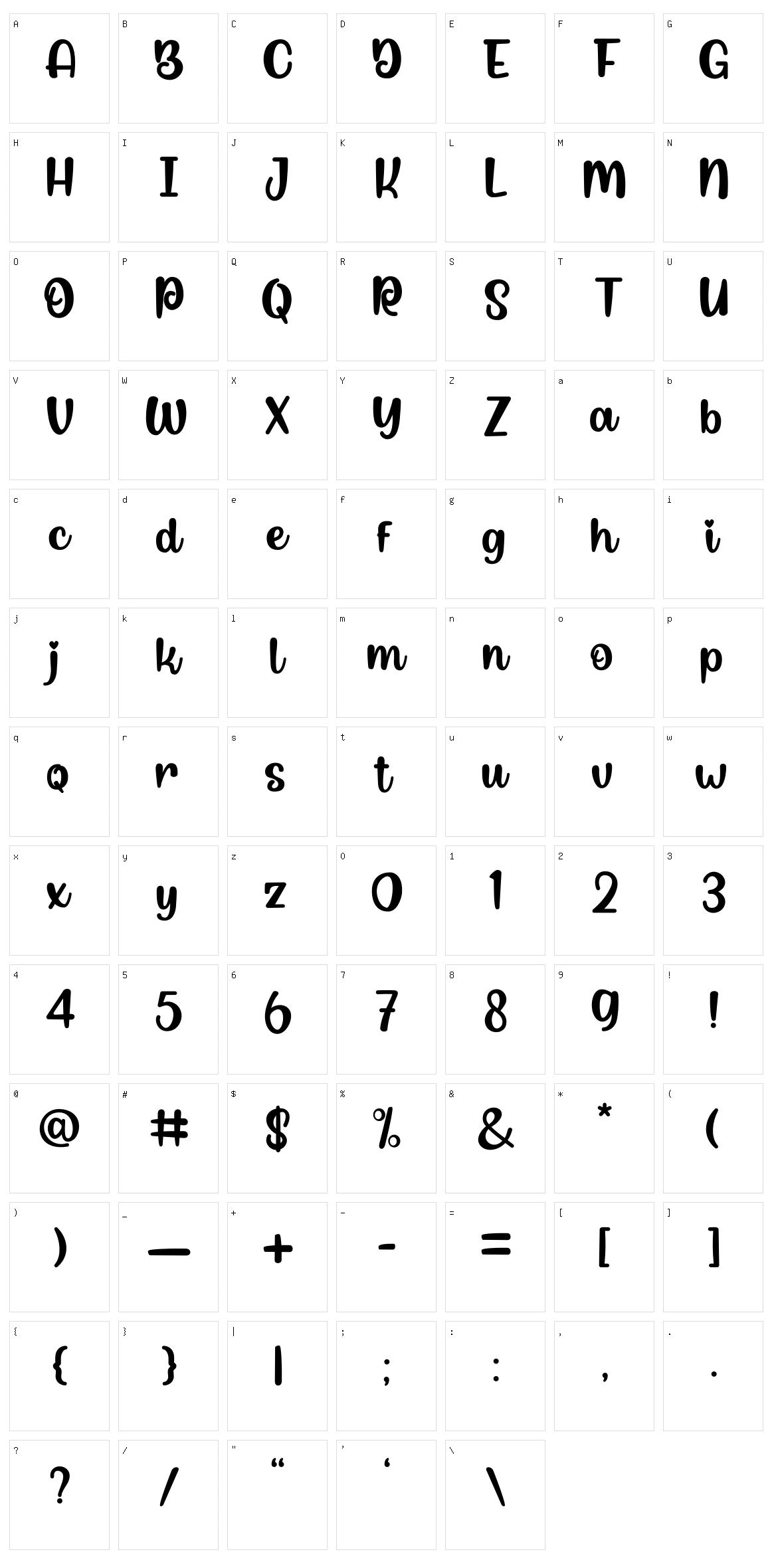 Soul Billani Character Set