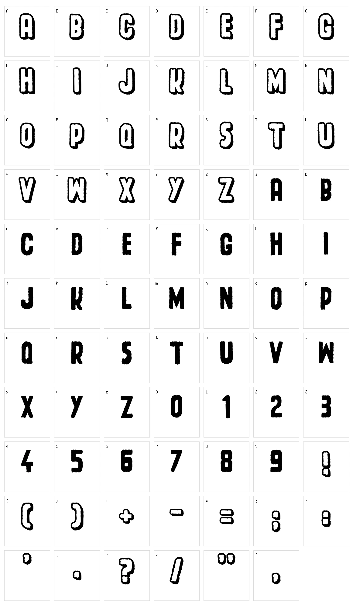 Spacecard Character Set