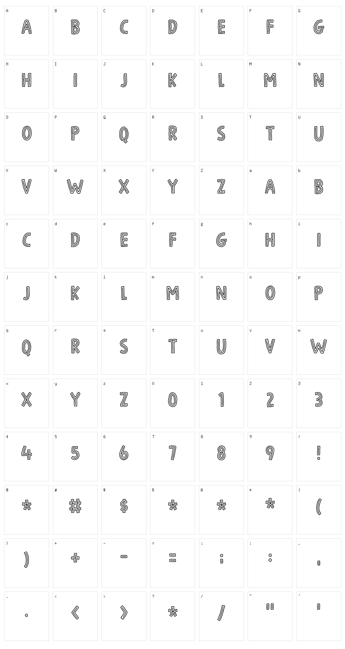 Spacy Avocado Character Set