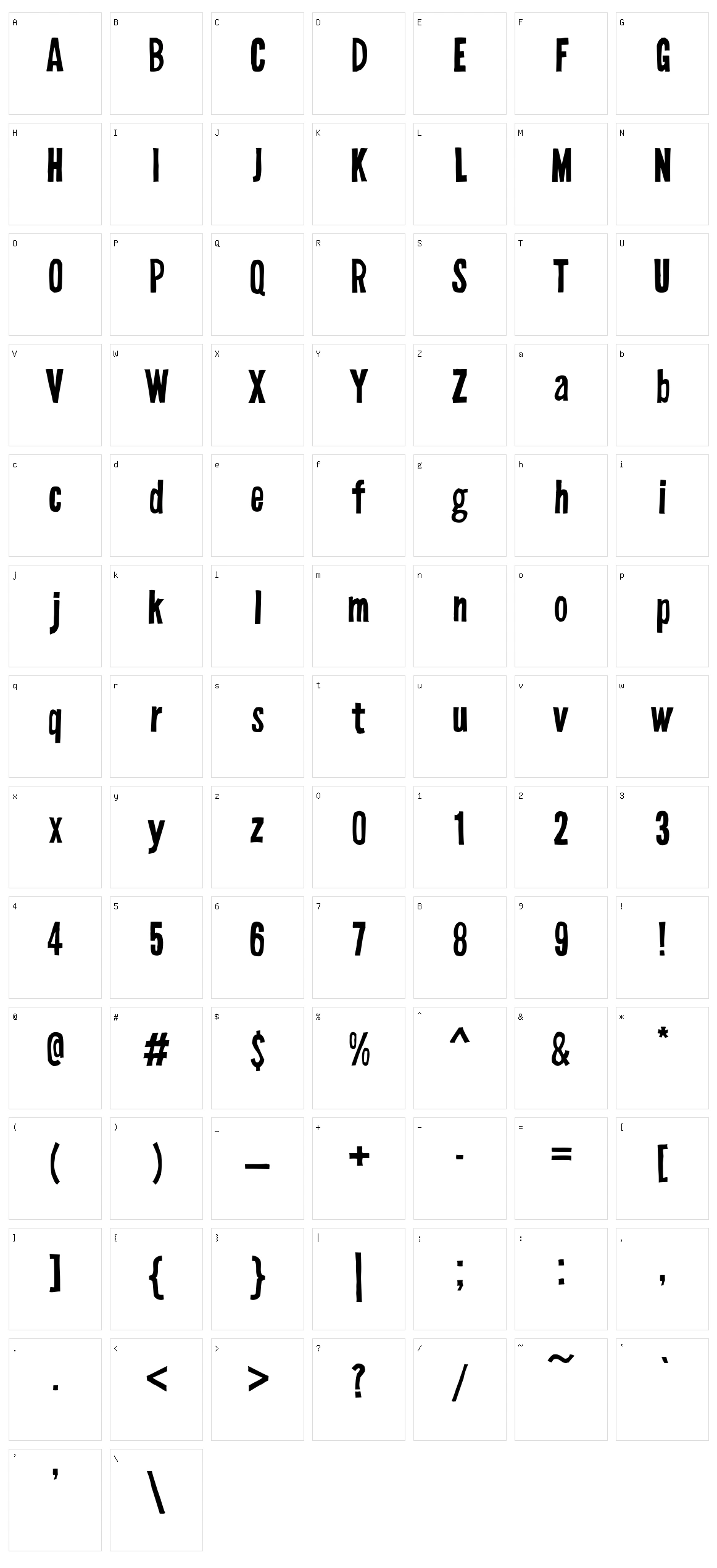 Spidola Character Set