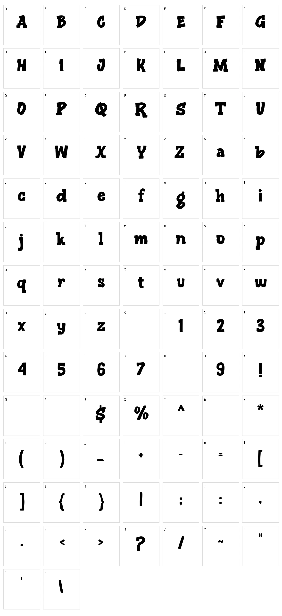 Squabslab Character Set