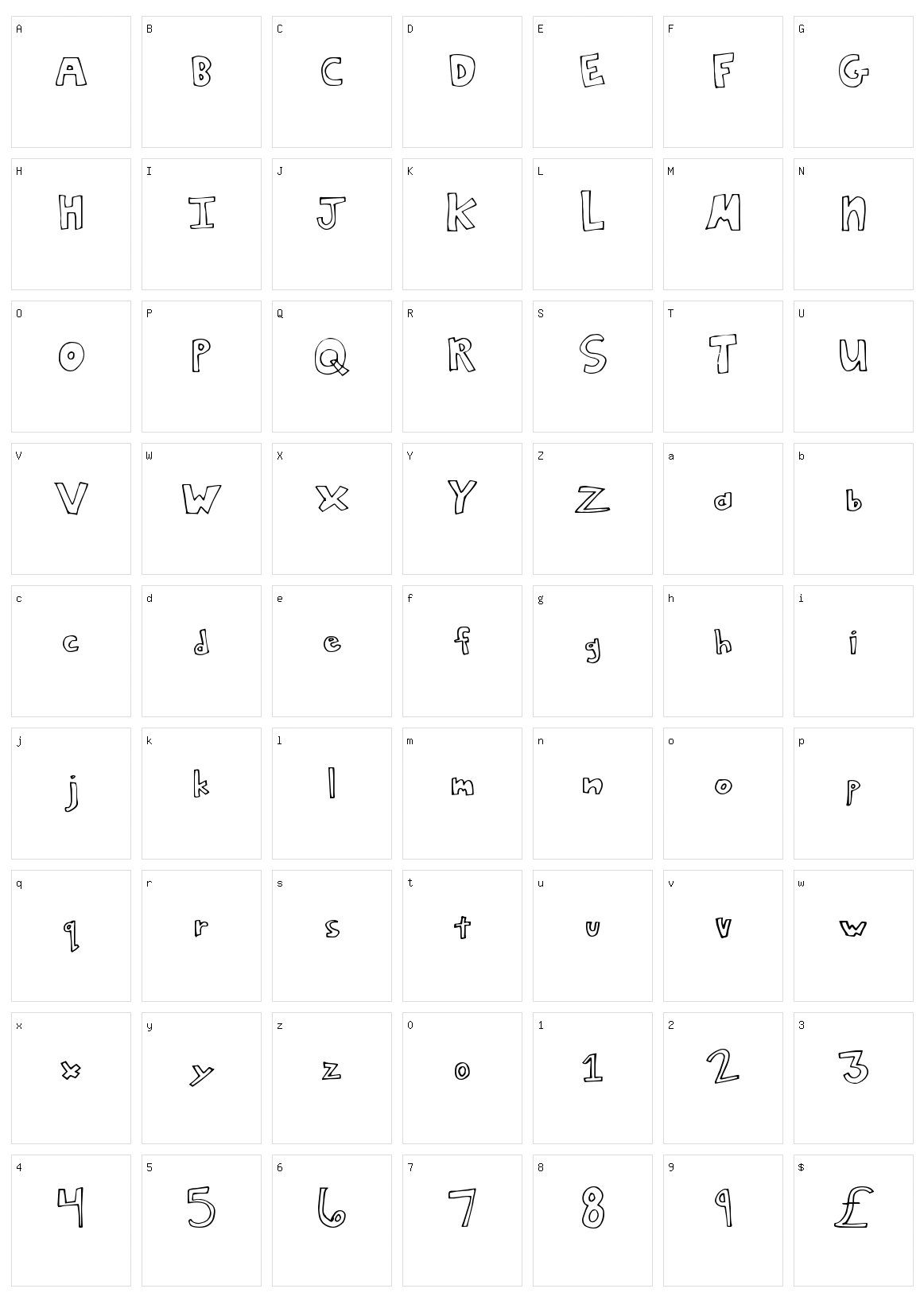 Square Deal Character Set