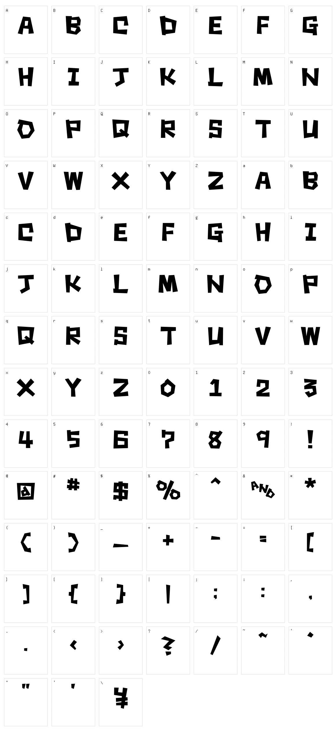 Square Rough Character Set