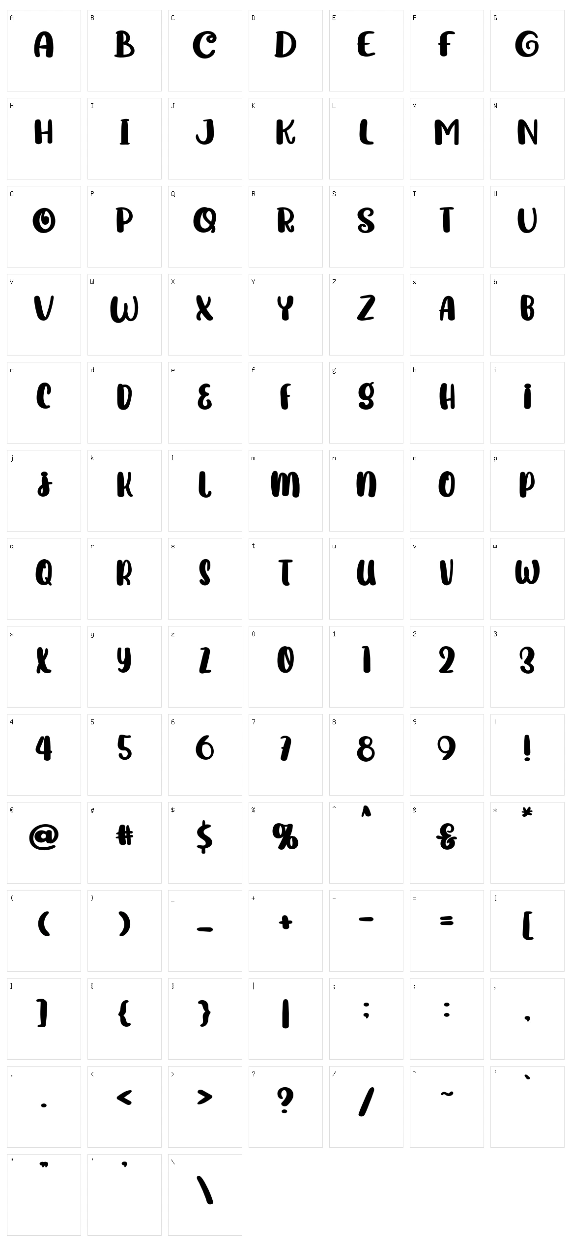 Squeezy Character Set