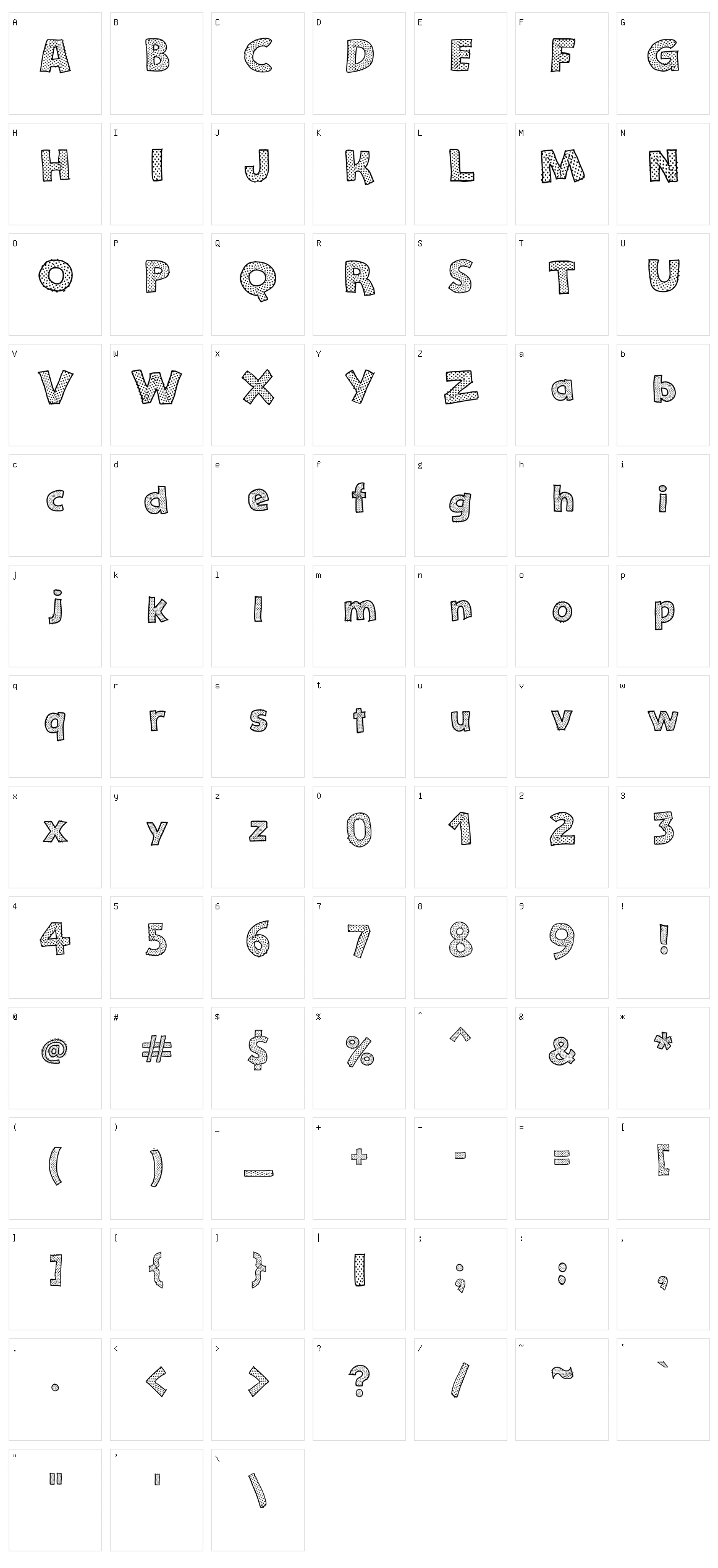 Stefanie Dots Character Set