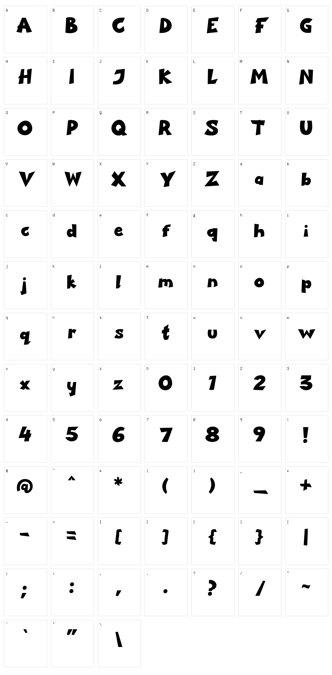 Stockly Character Set
