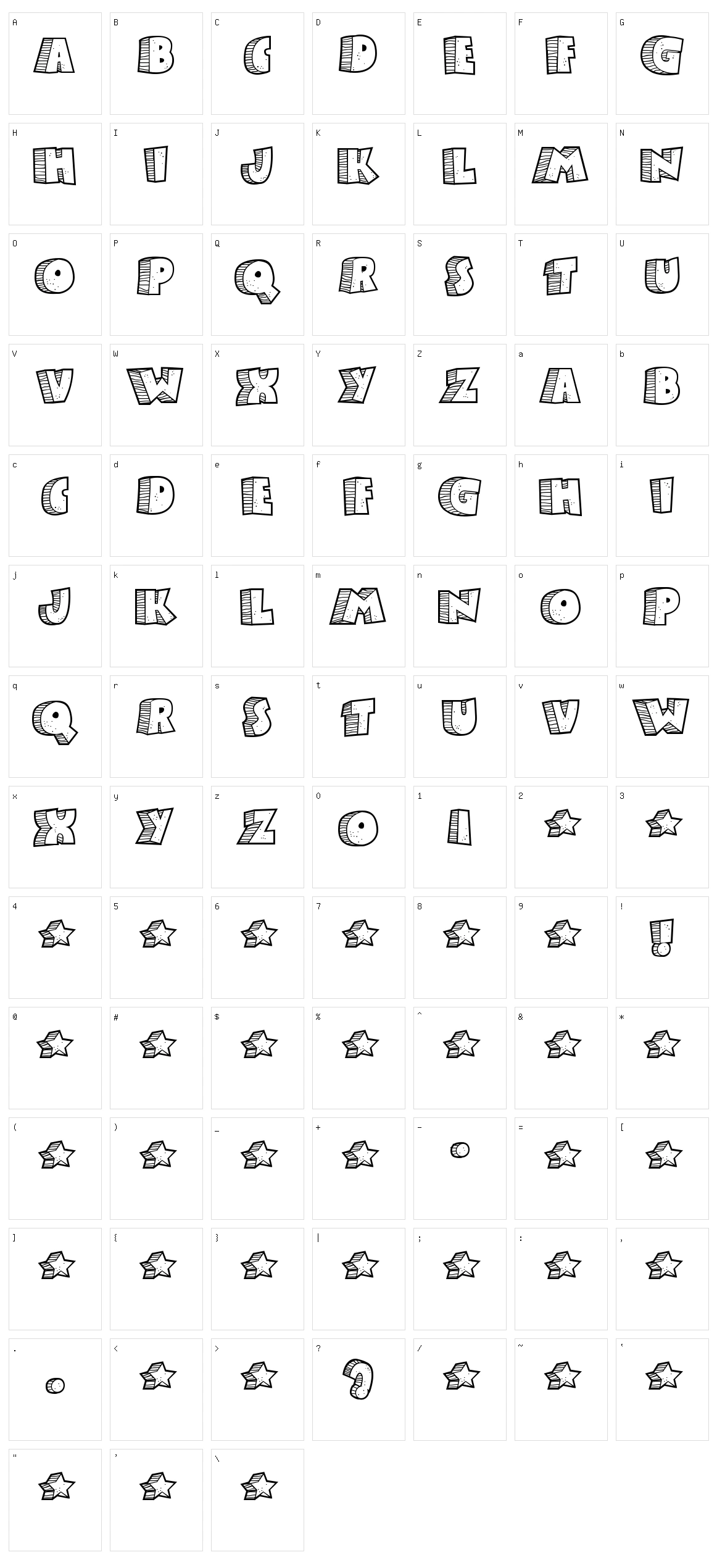 Stoney Billy Character Set