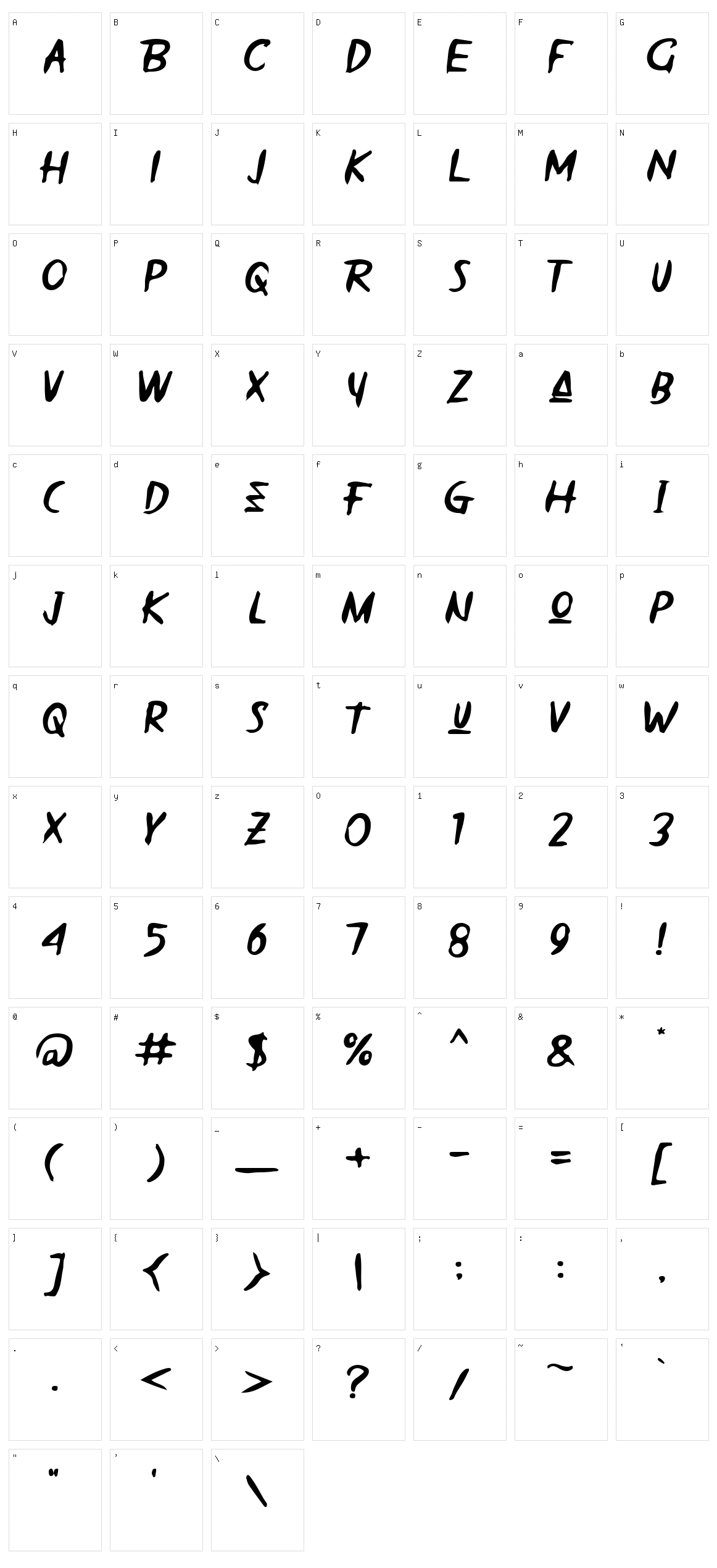 Theoda Character Set