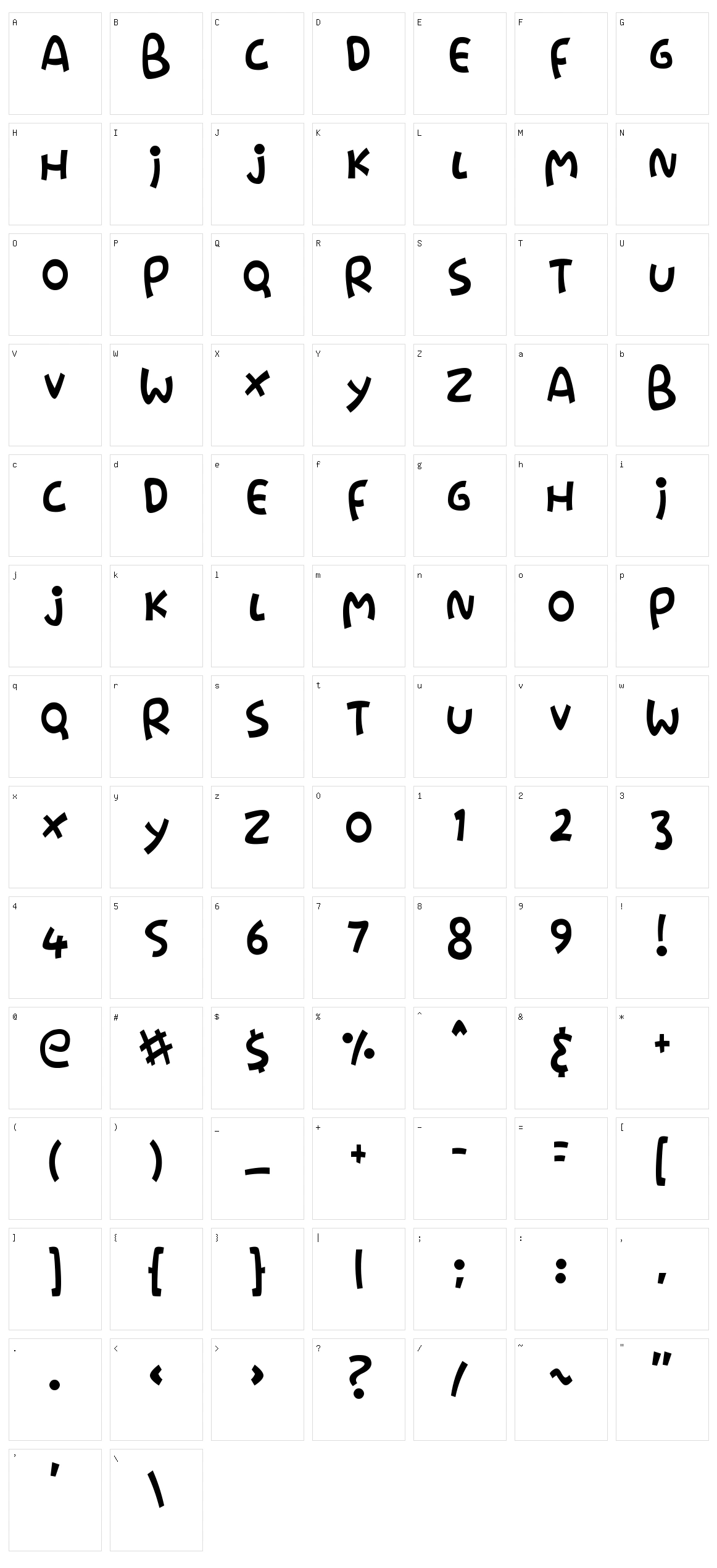 Stringz Character Set