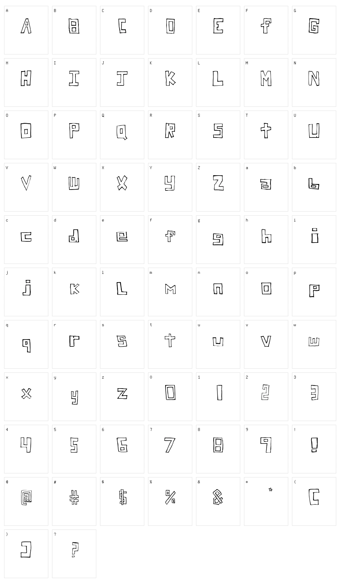 Stuck Character Set