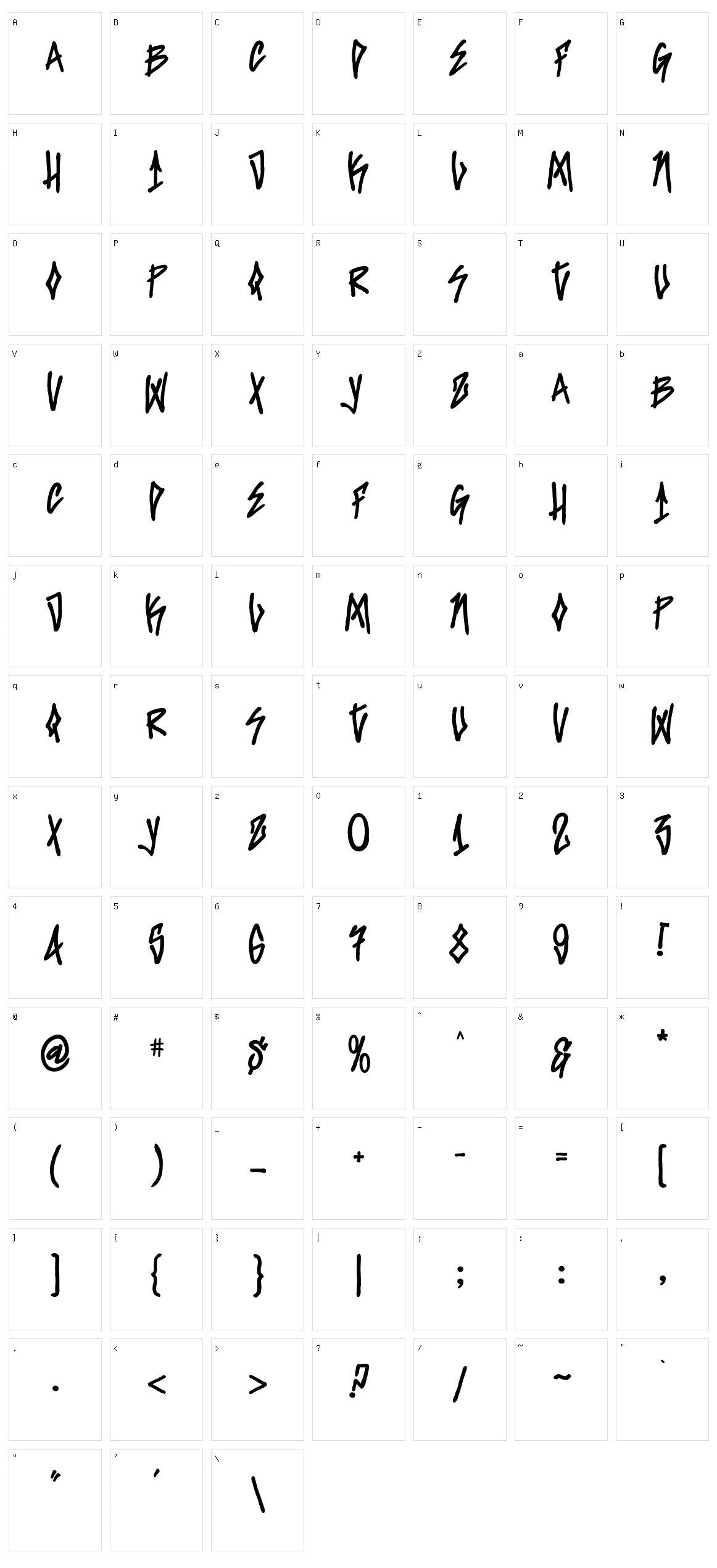 Santa Monica Tag Character Set