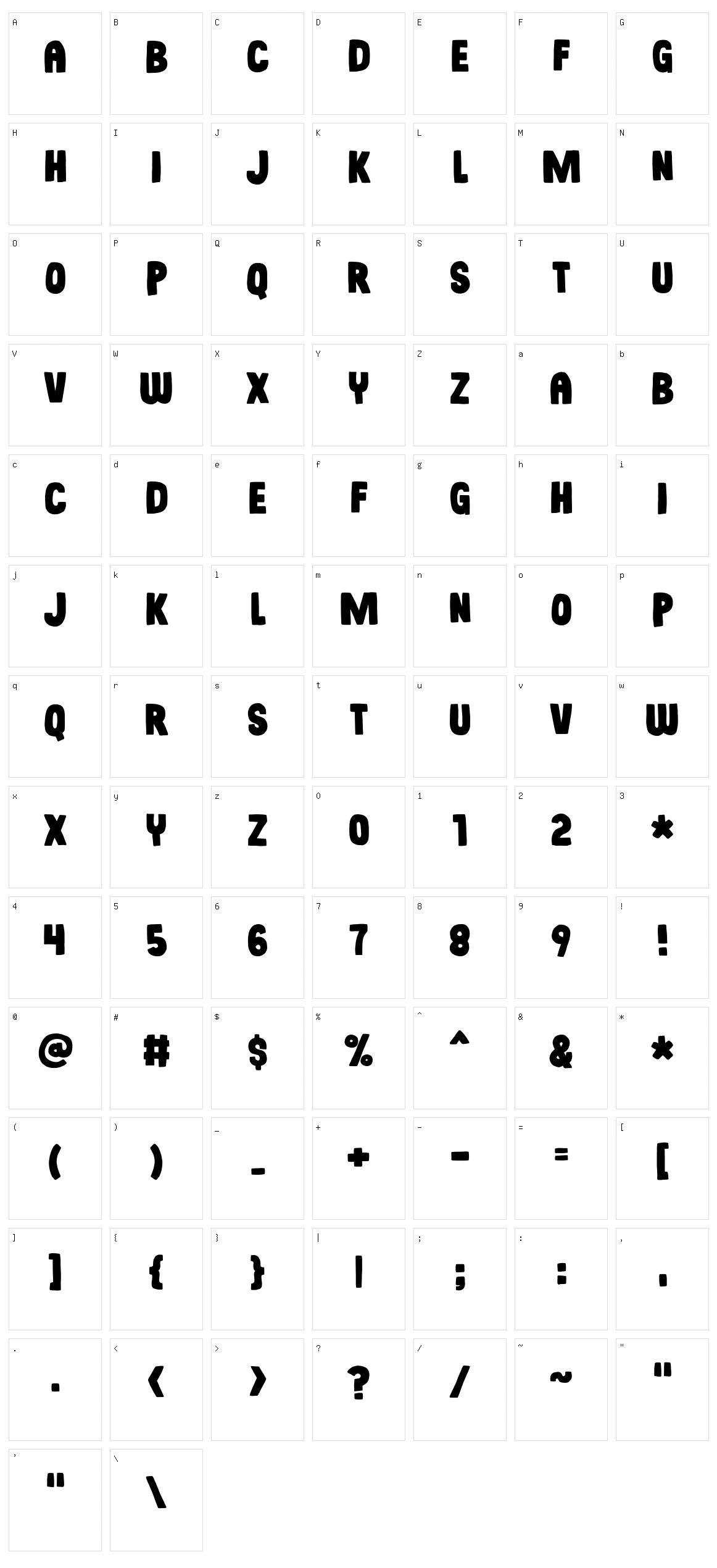 Sunshine Formula Character Set