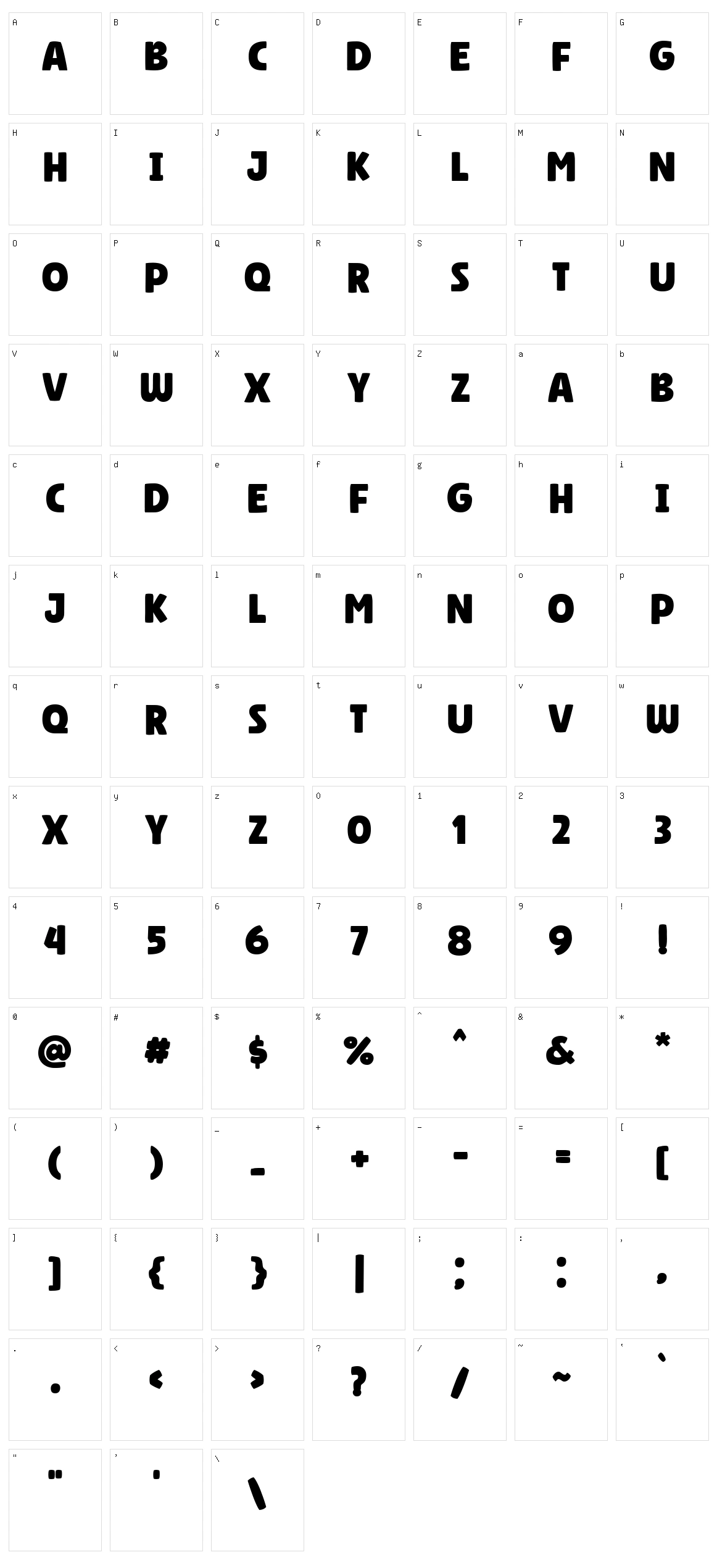 Super Corn Character Set