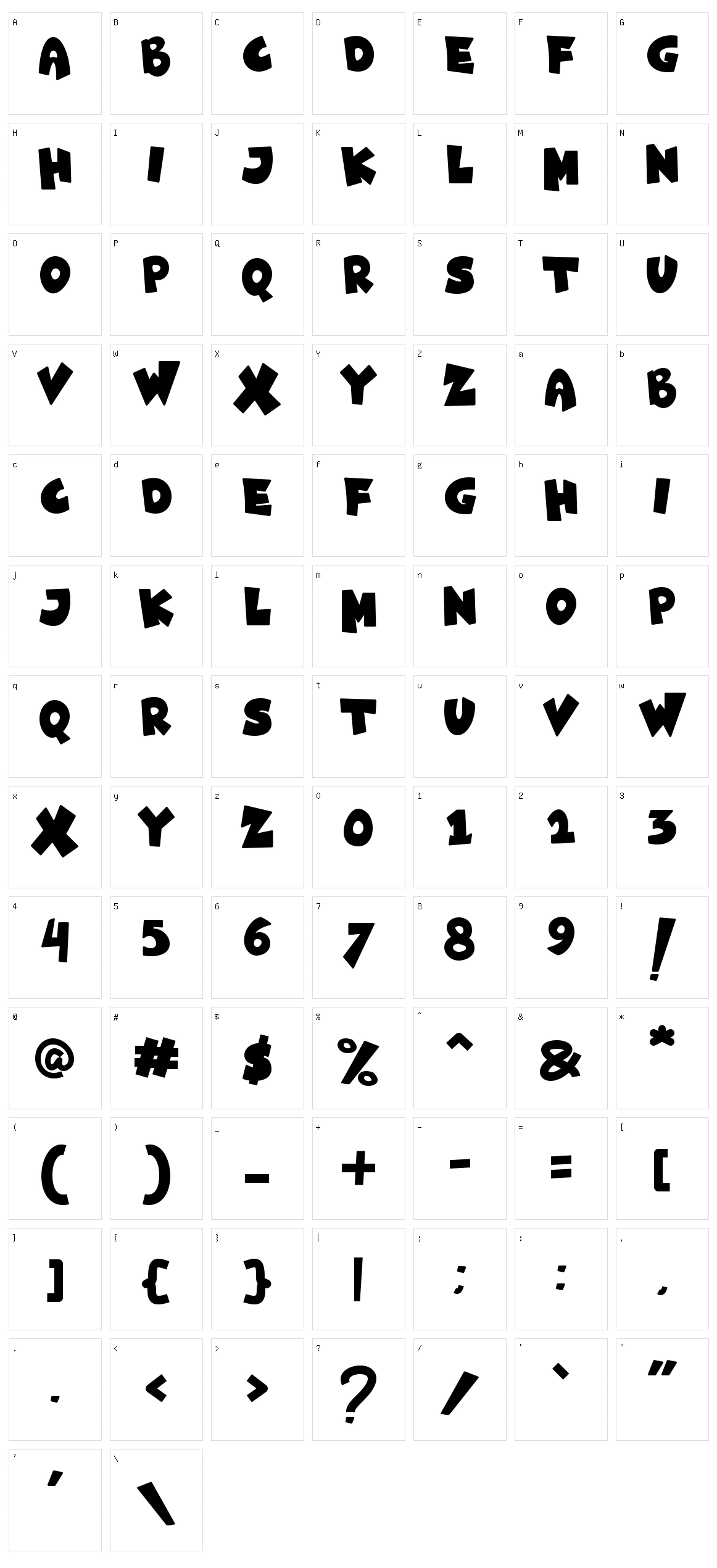 Sush! Character Set