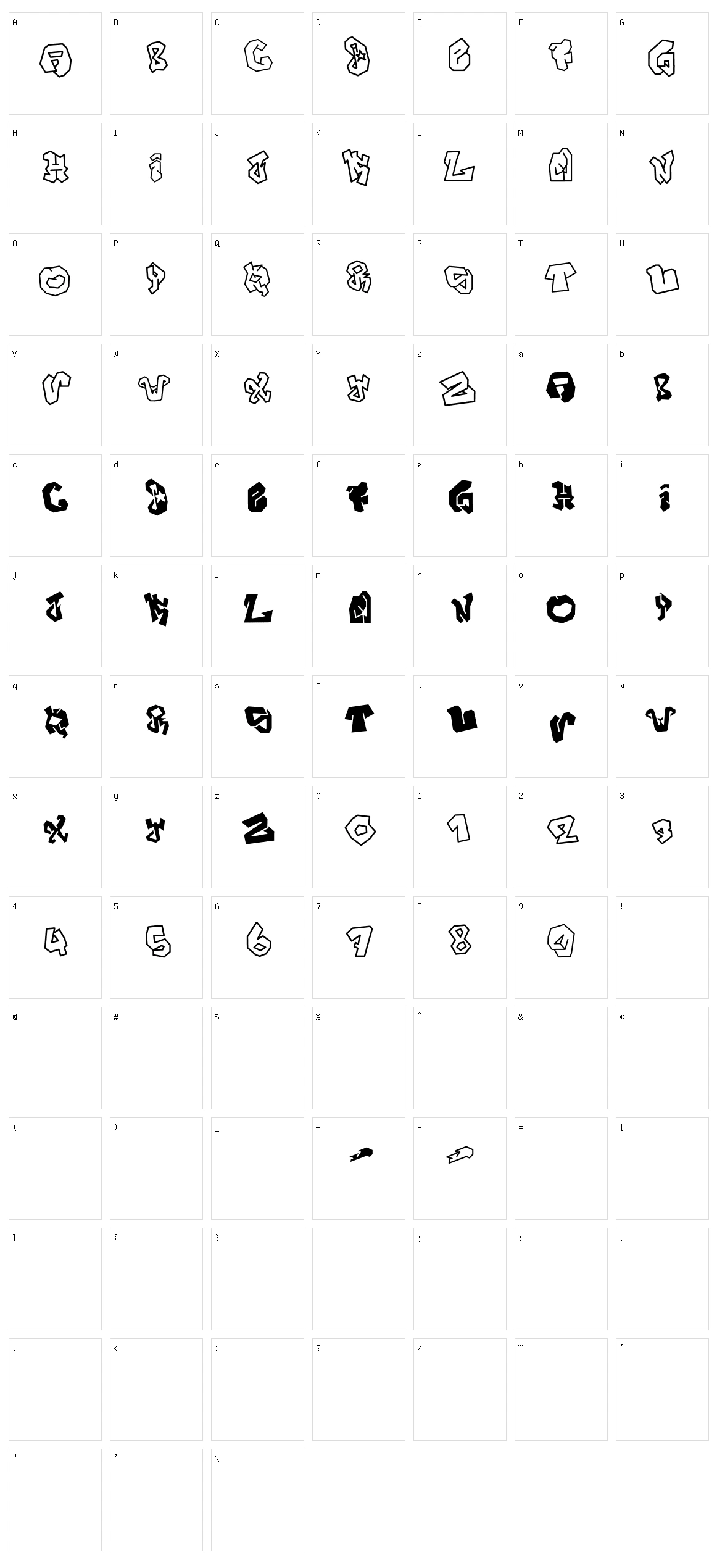 Joker Size Character Set