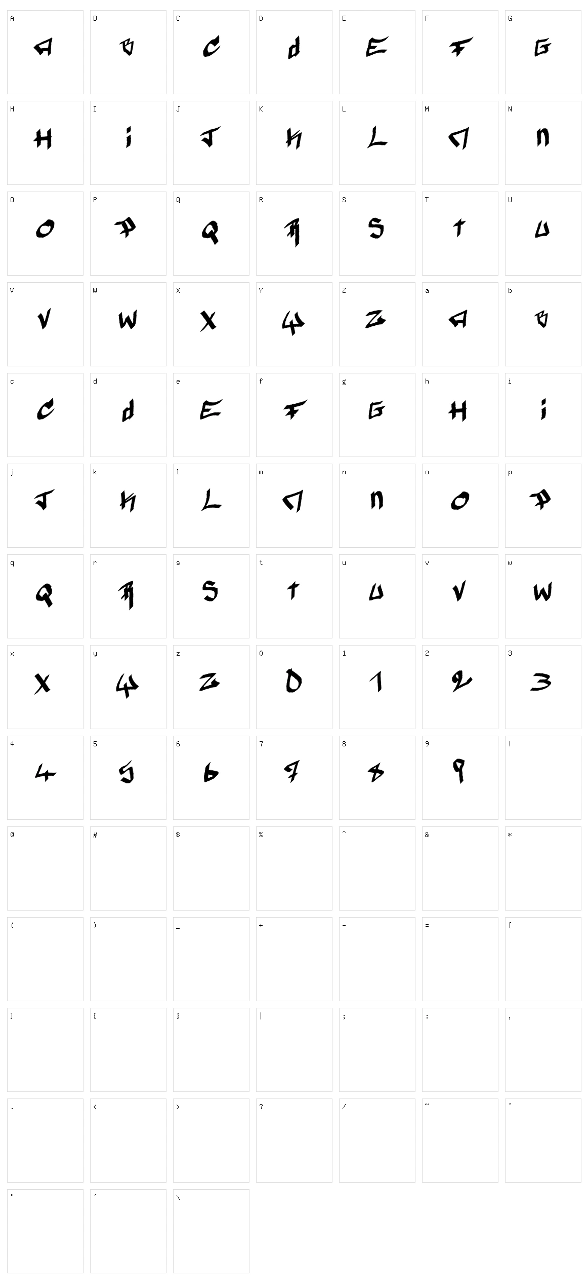 Pyromane Character Set