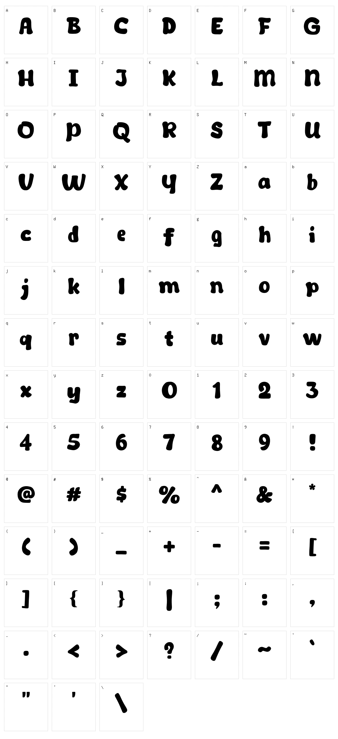 Talkco Character Set