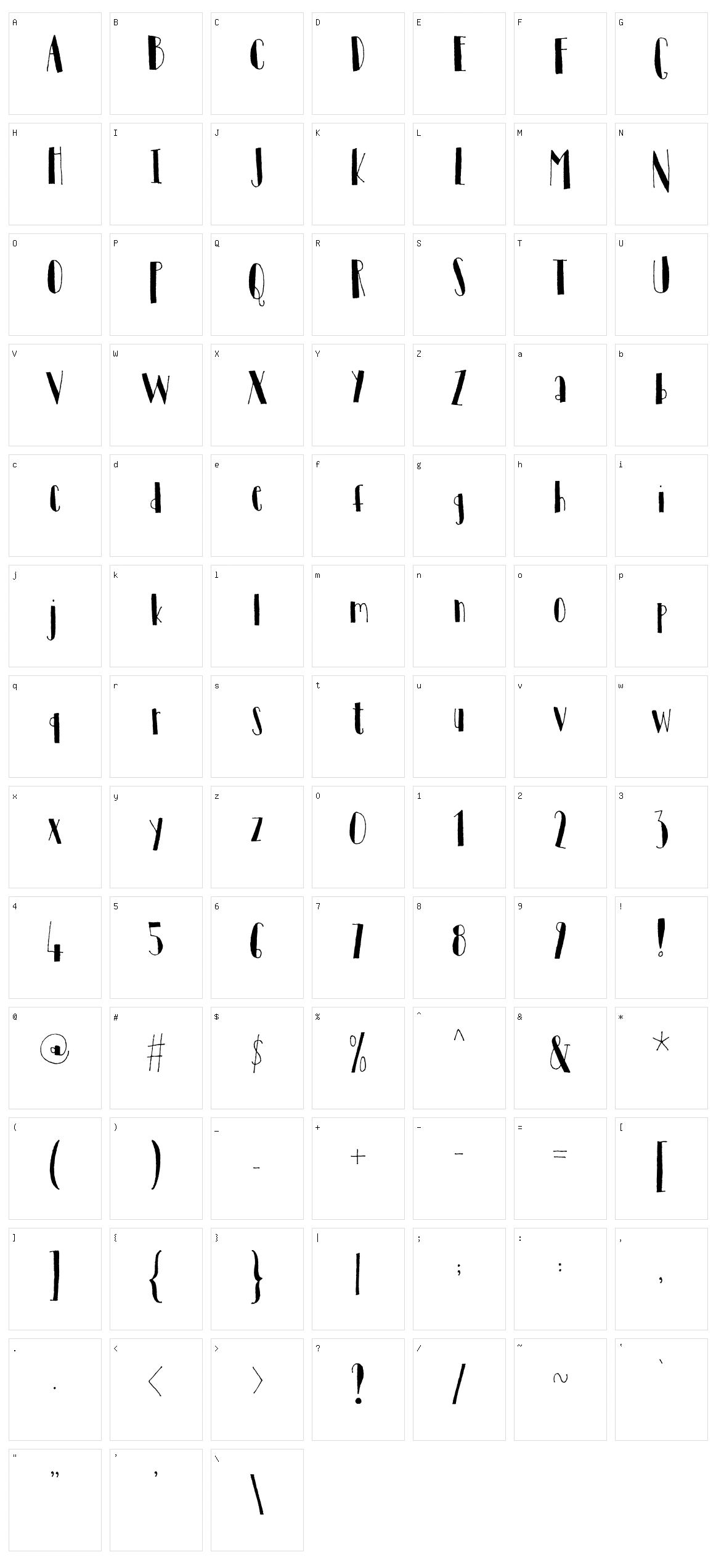 Tantamount Character Set