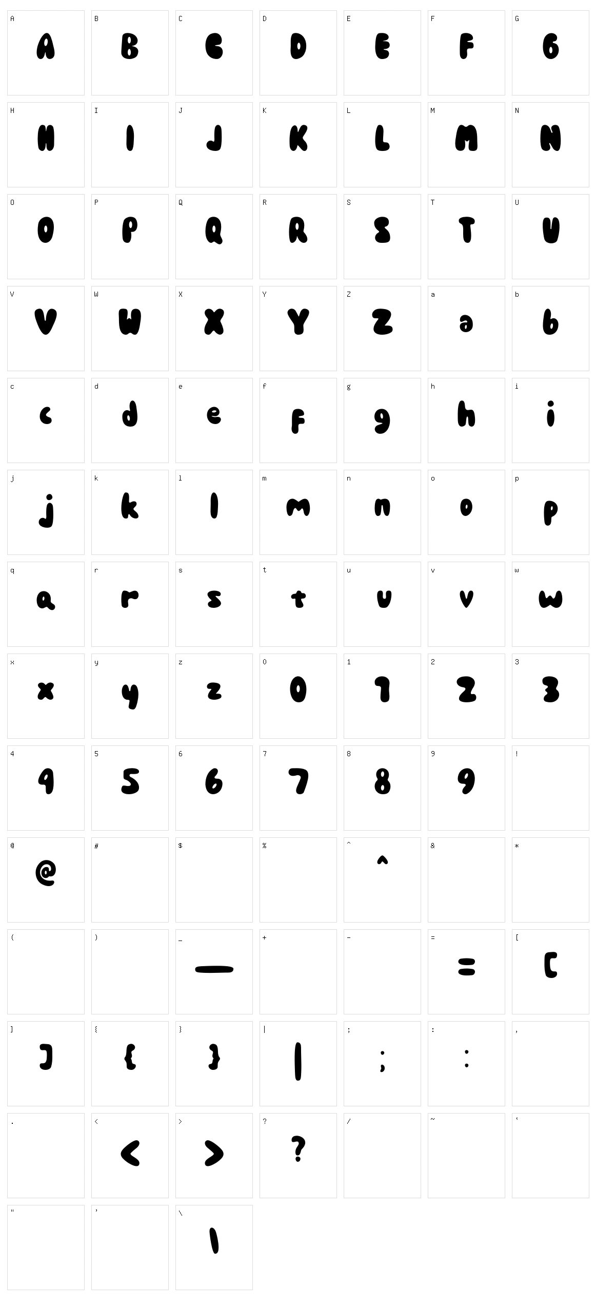 The Bonbon Character Set