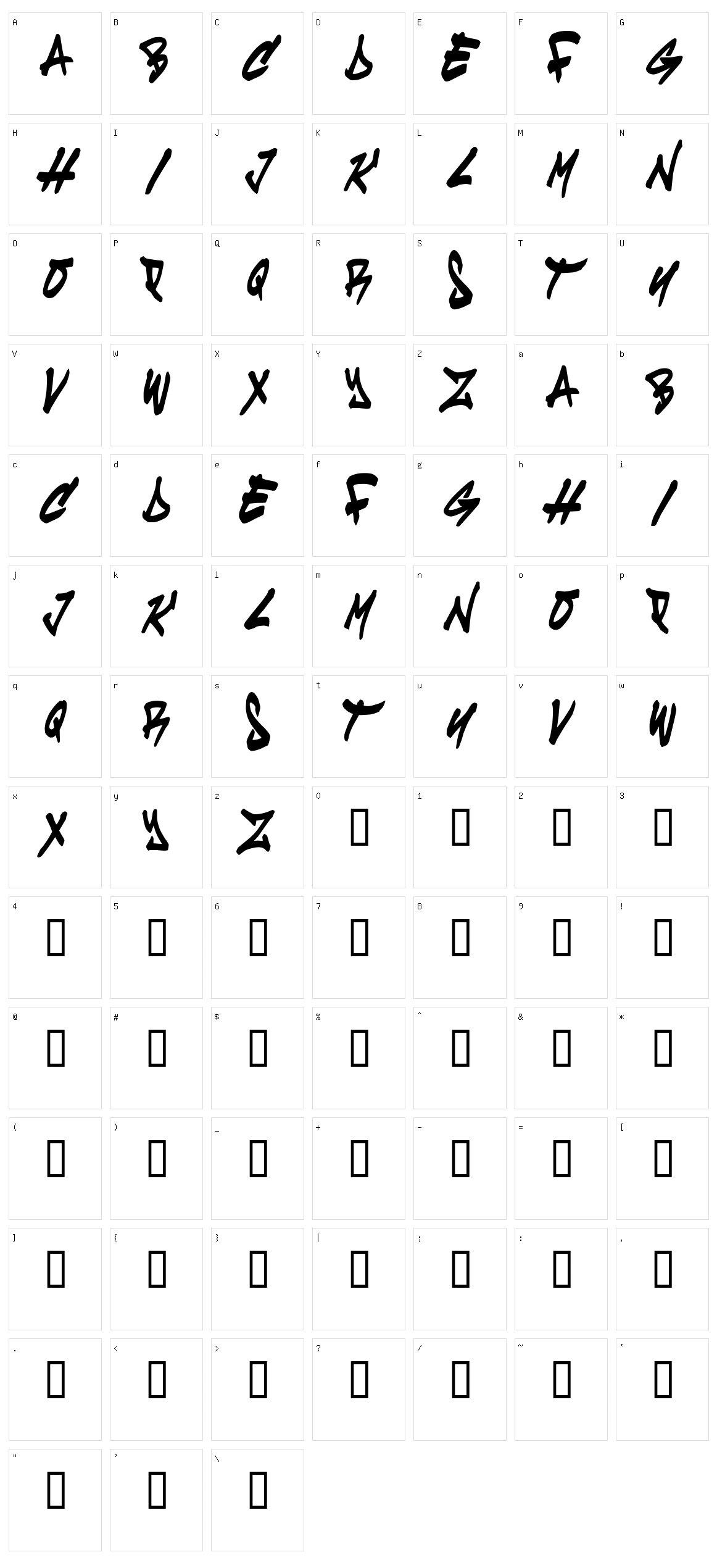 Cruze Character Set