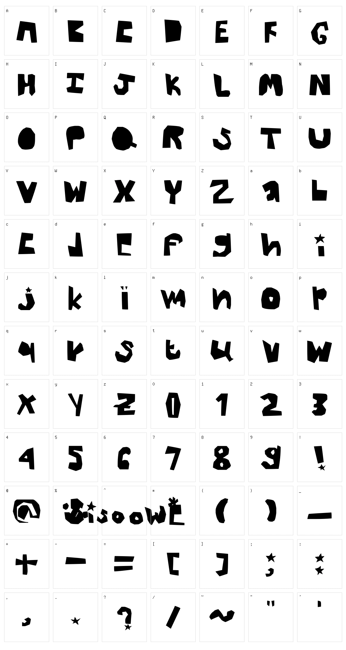 Thick Character Set