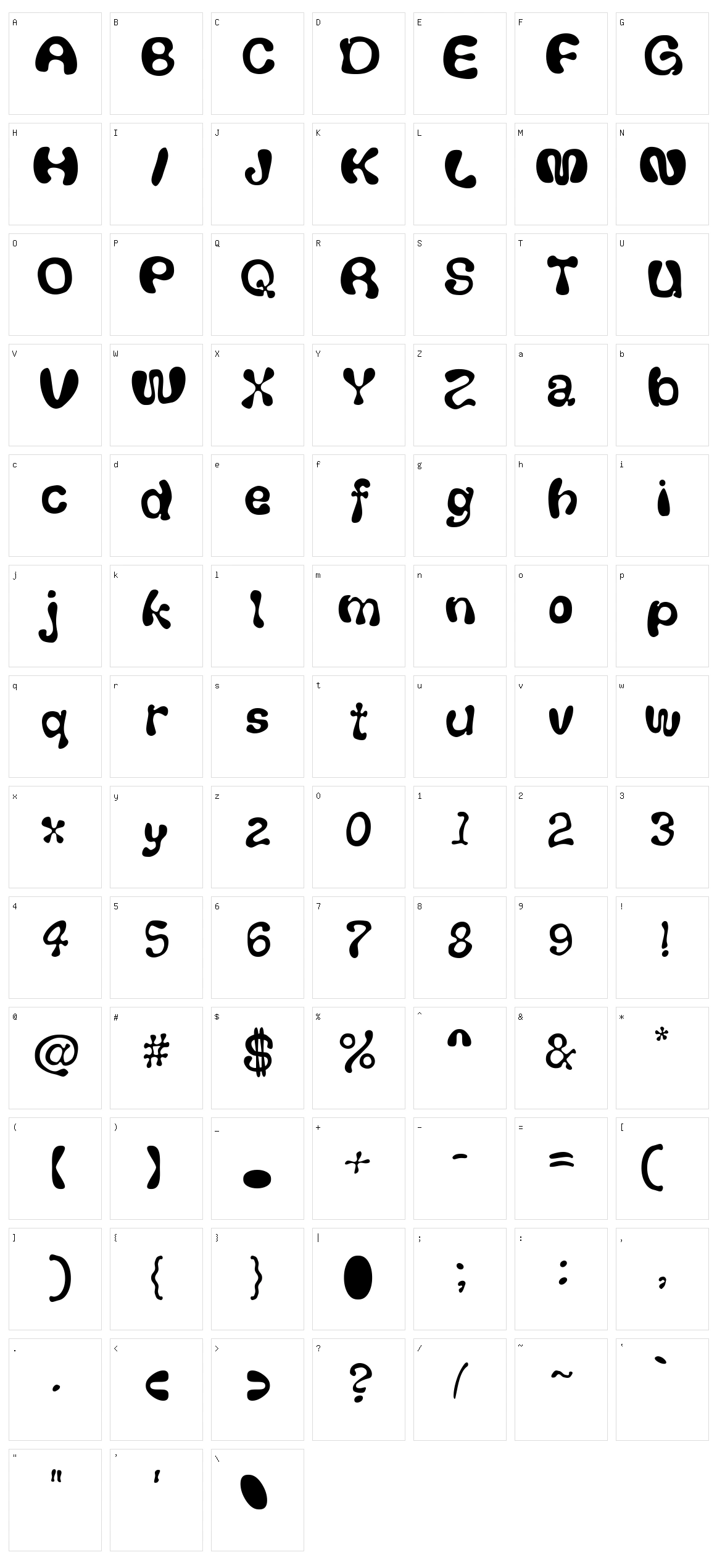 Thickhead Character Set
