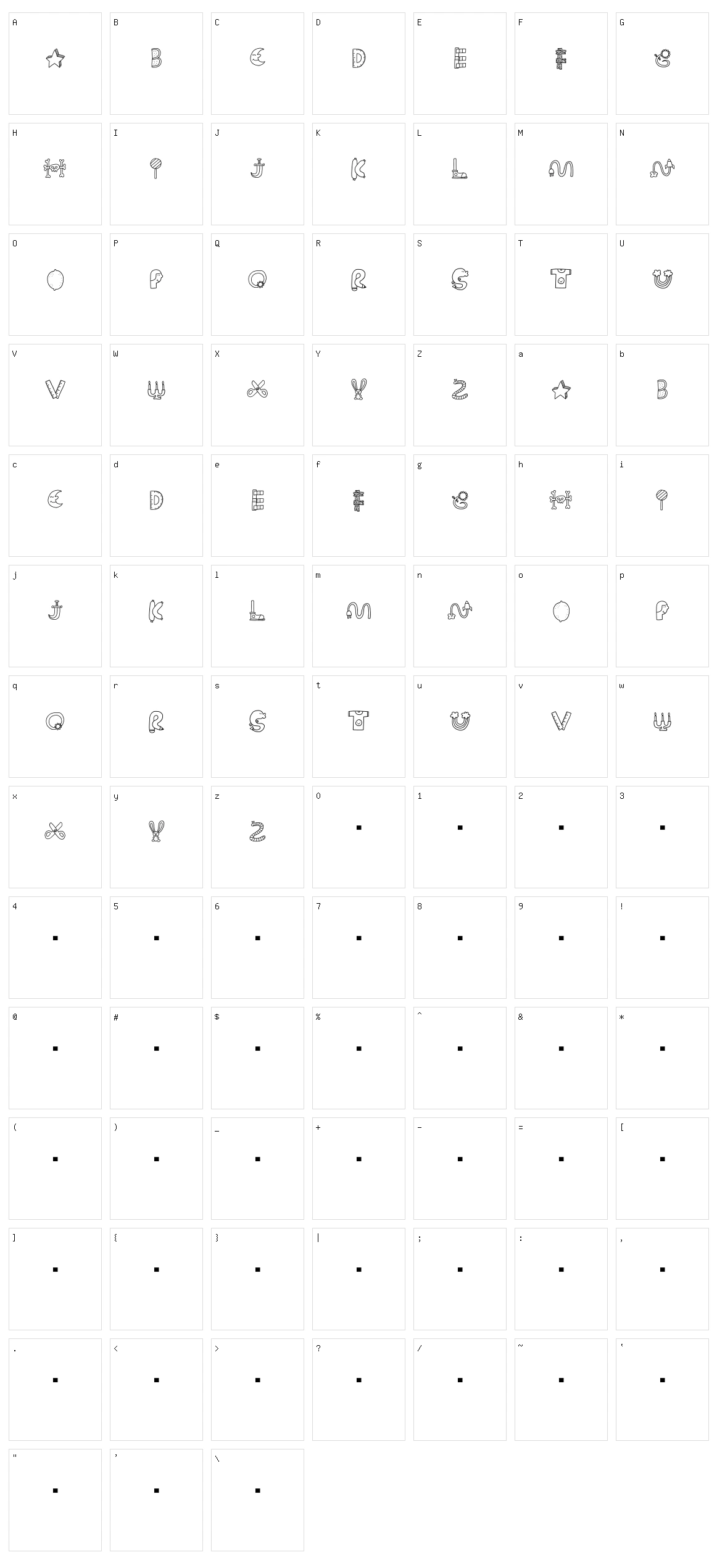 Things Character Set