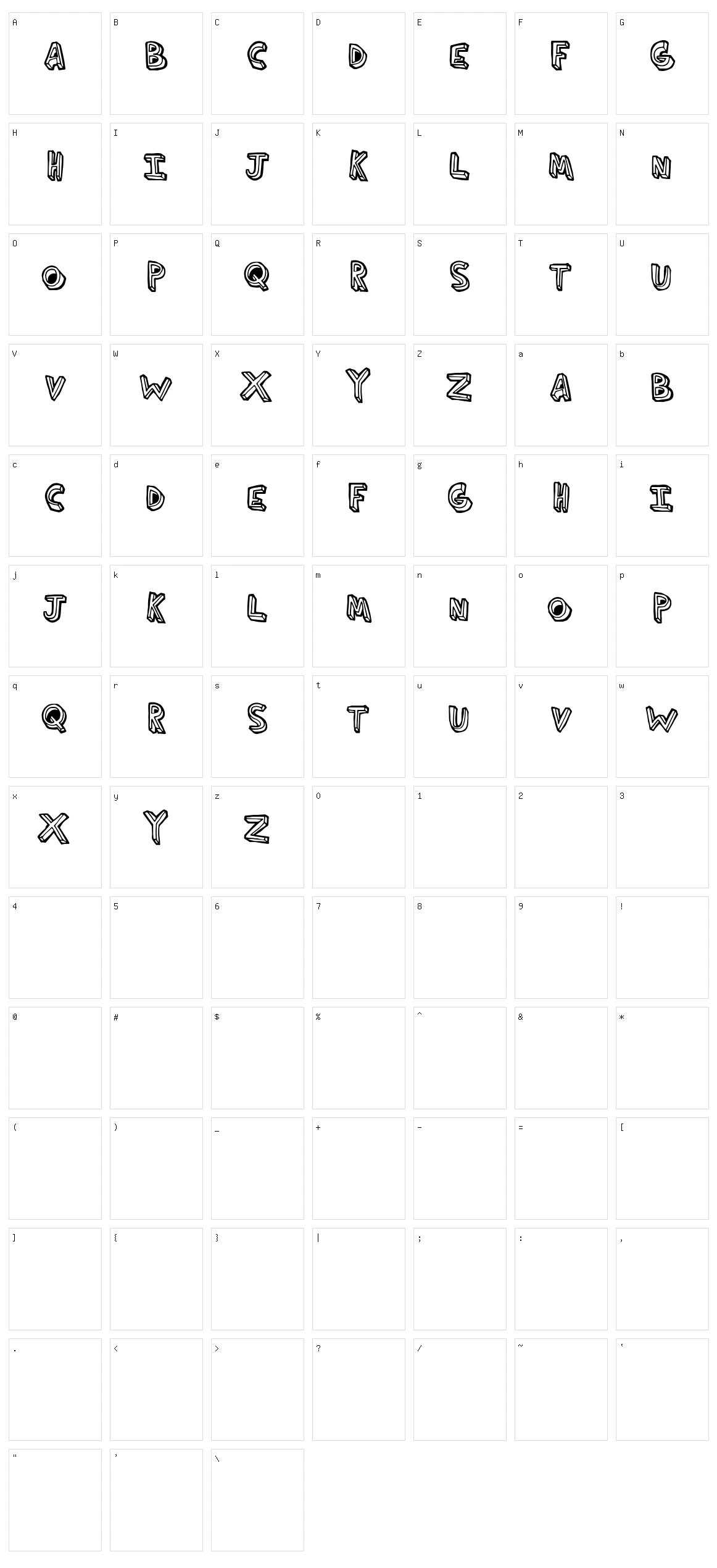 Third Hand Character Set