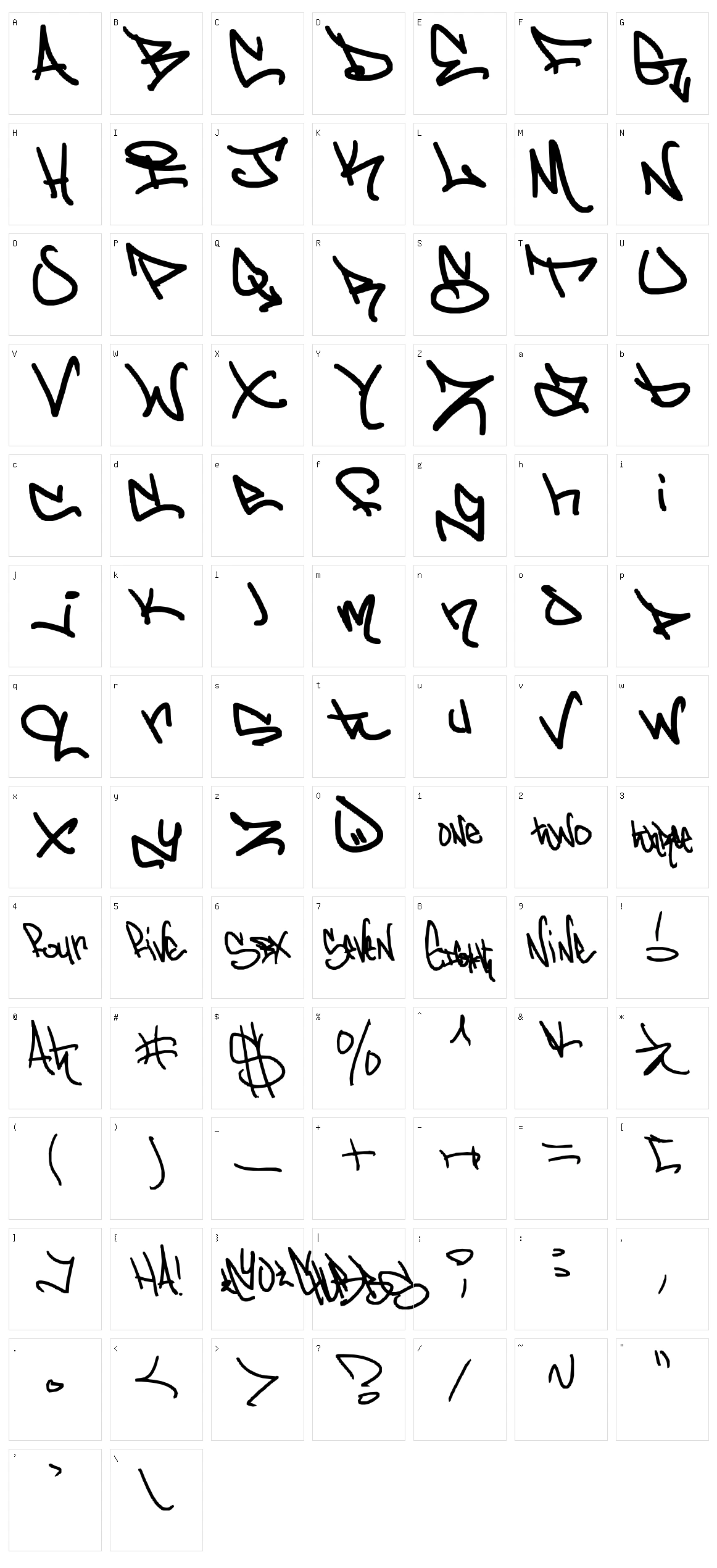 Graffd Out Character Set