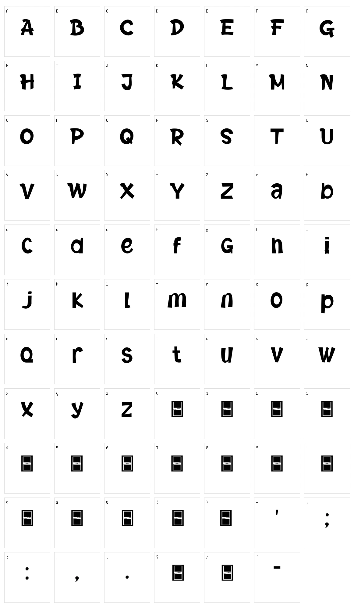 Thorate Character Set