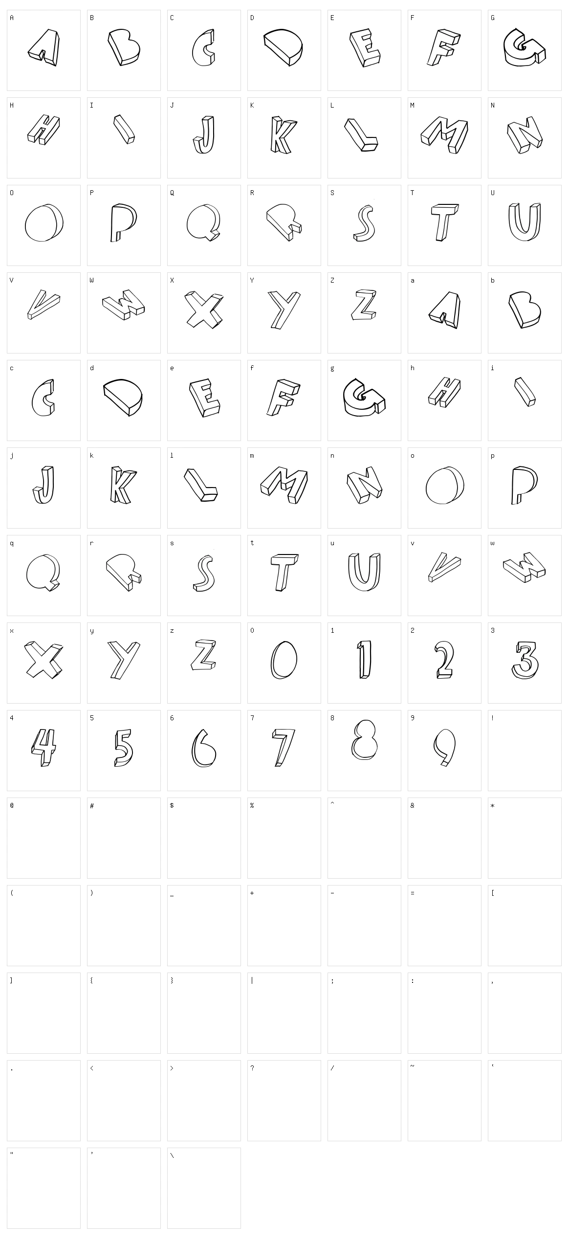 Threed Character Set
