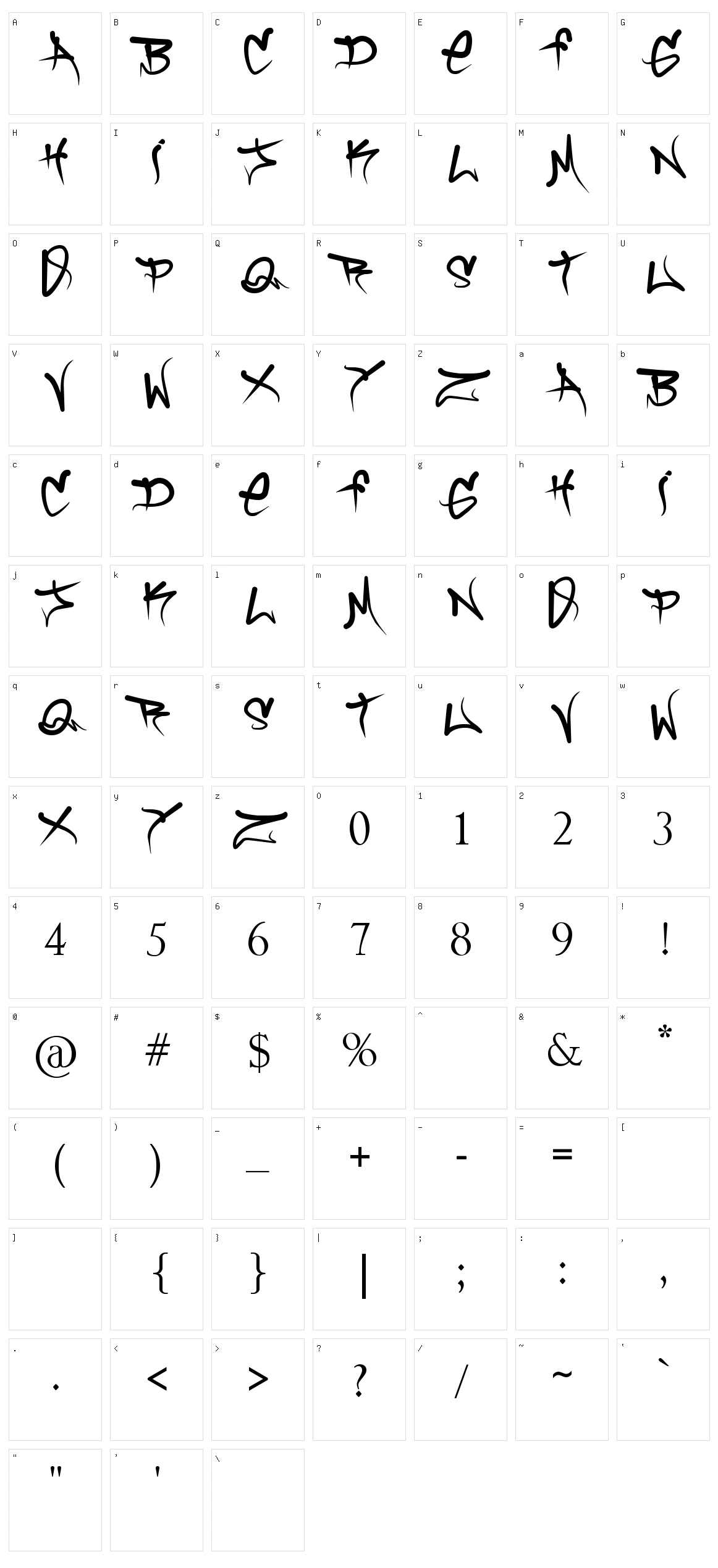Brock Vandalo Character Set