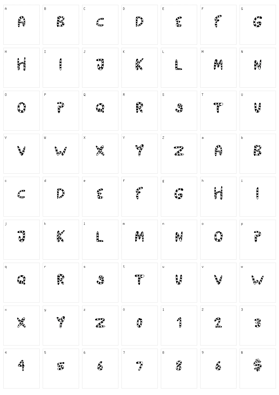 Tiger Tails Character Set