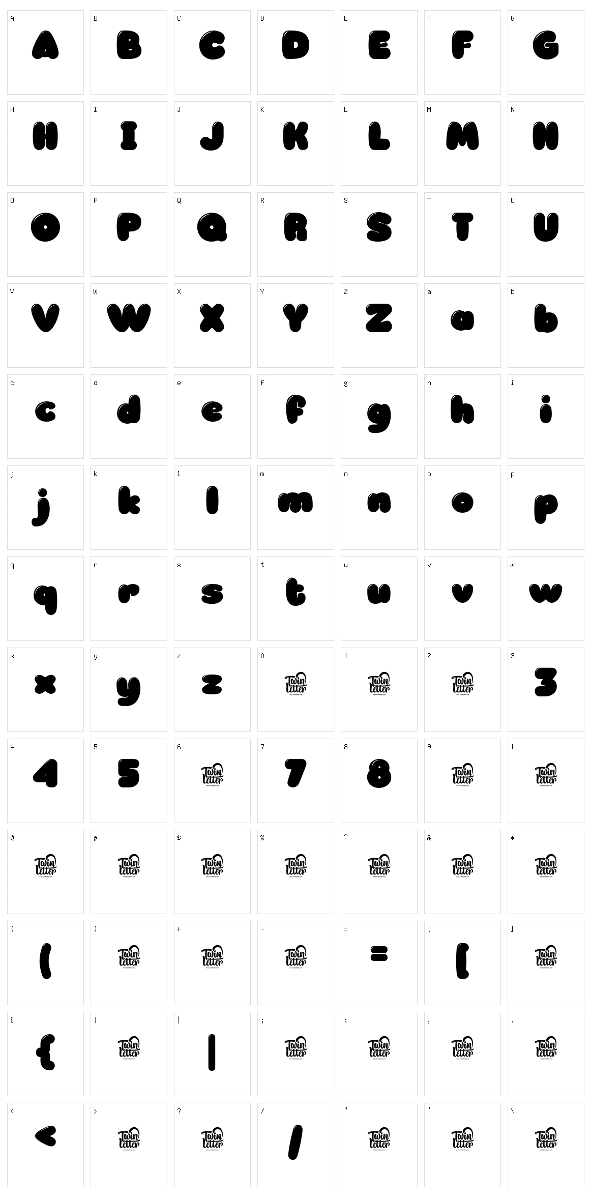 Tijuf Character Set