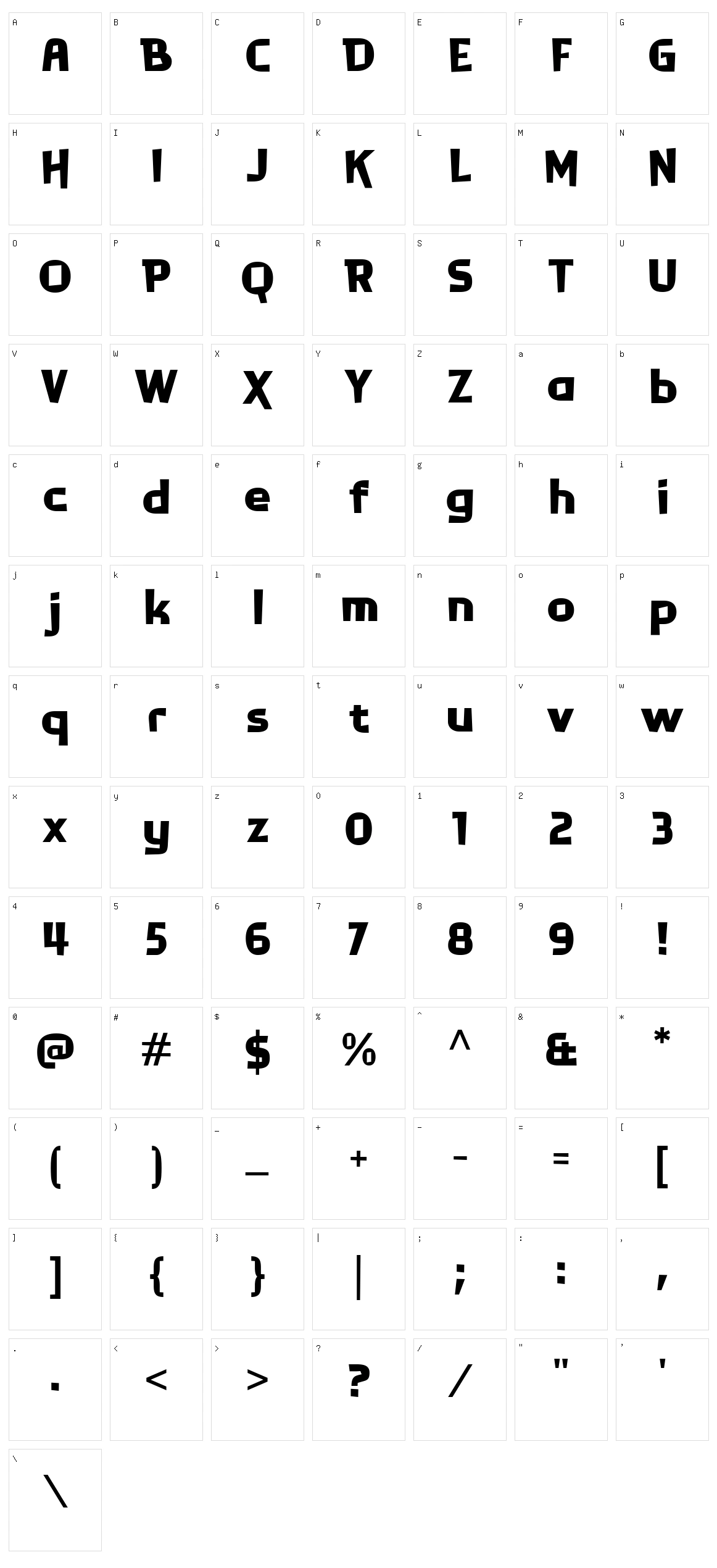 Tilges Character Set
