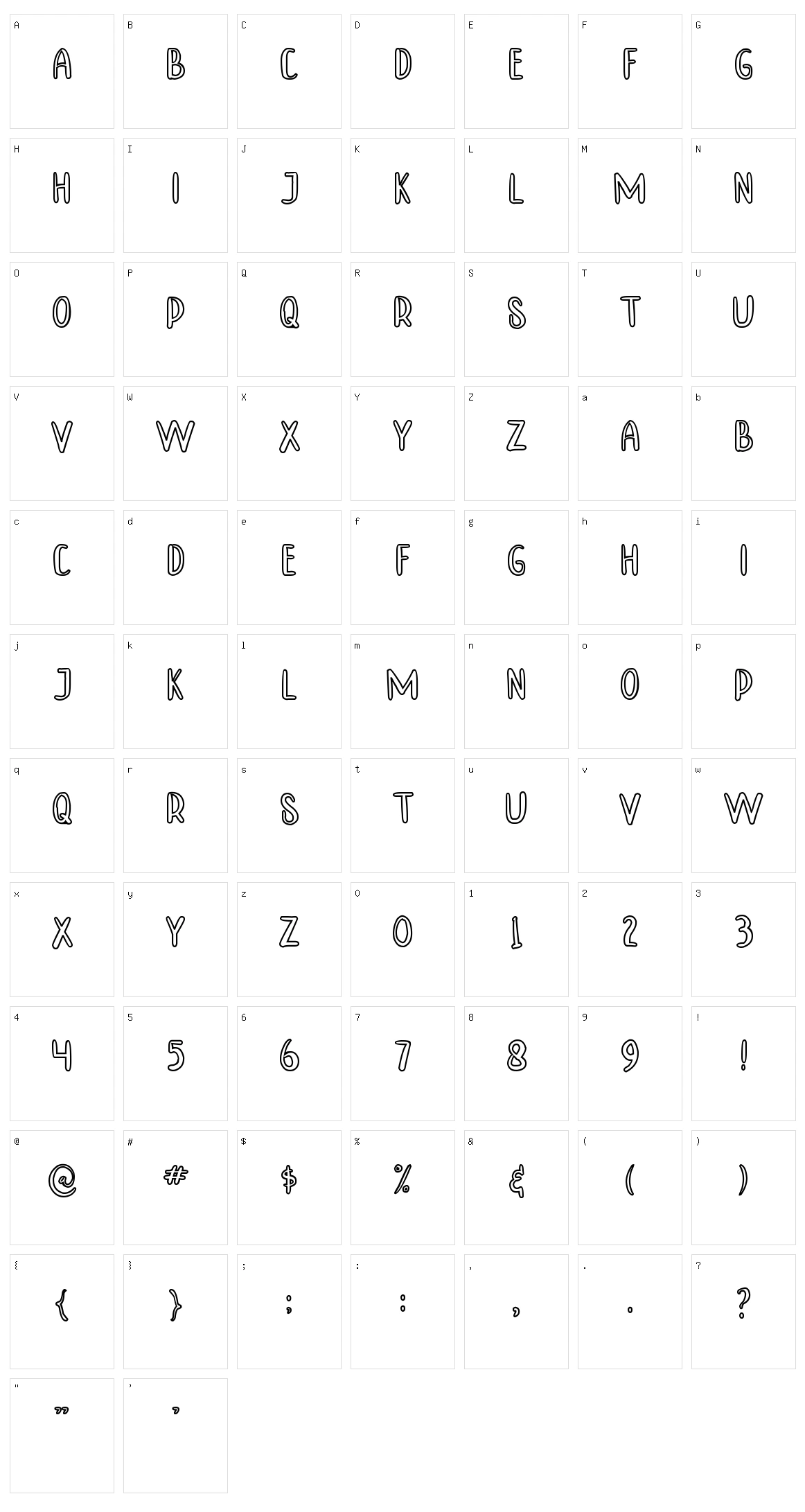 Tinny Hurry Character Set
