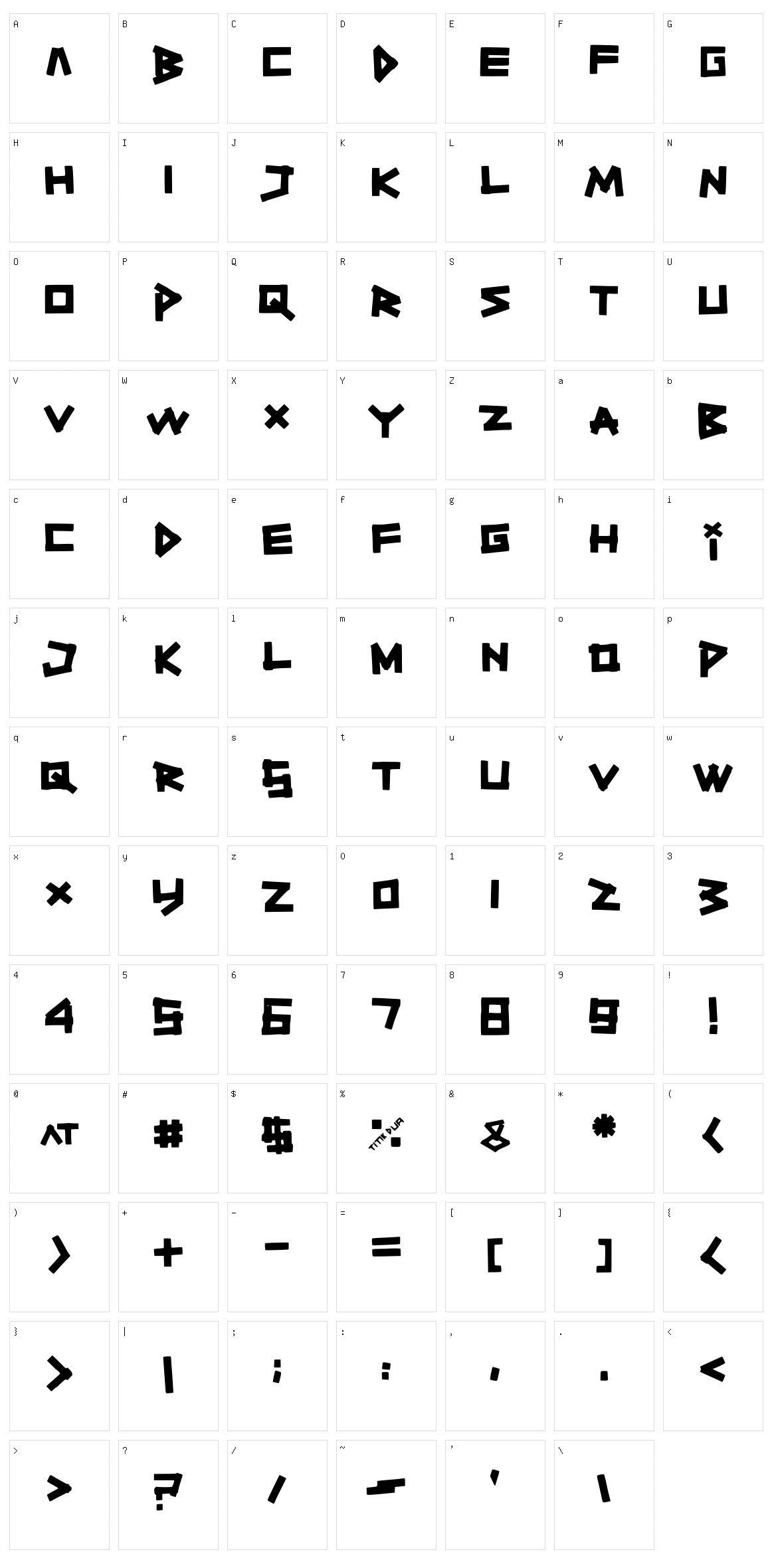 Titik Tapettf Character Set