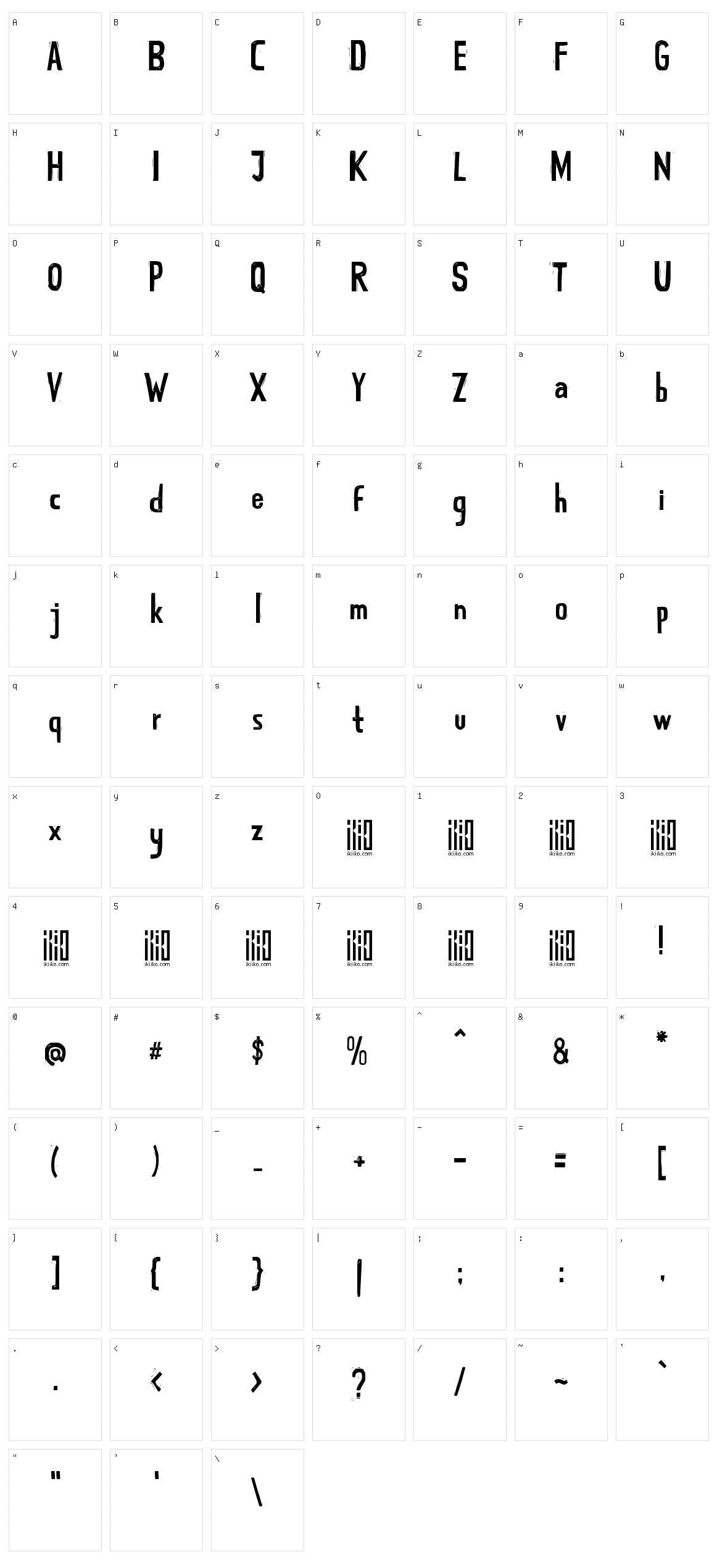 Tjoekil Kajoe Character Set
