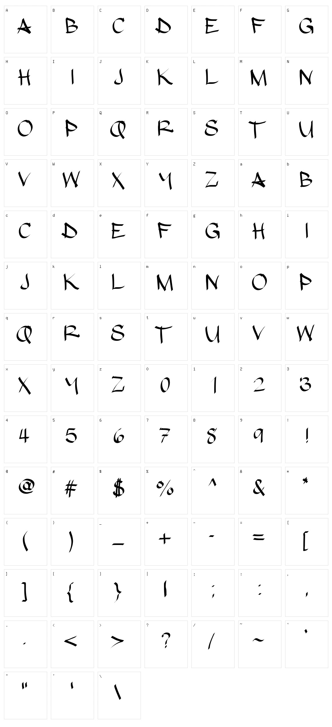 Hypografic Character Set