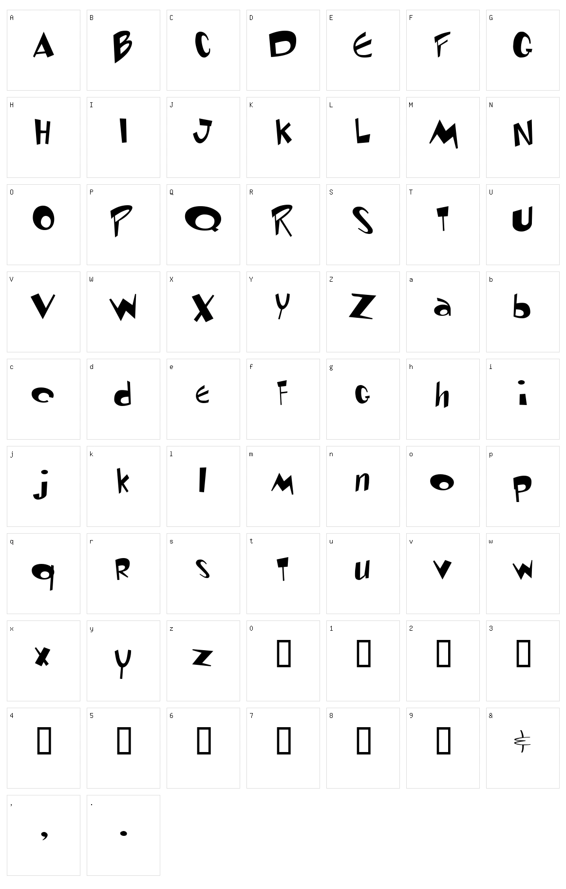 Toontime Character Set